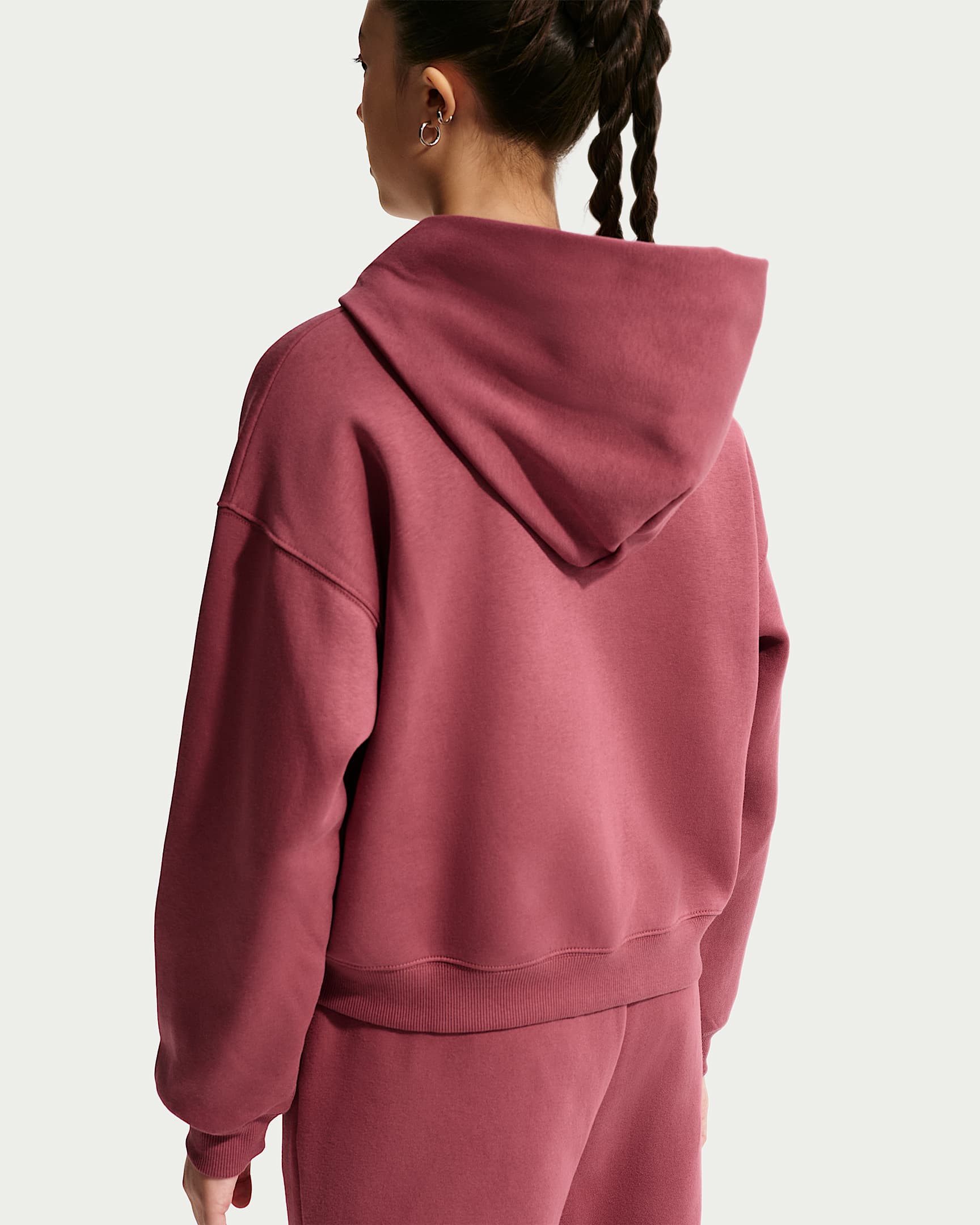 Nike Sportswear Kapuzensweatjacke G NSW STUDIO FLC OS FZ HD für Mädchen und Jugendliche