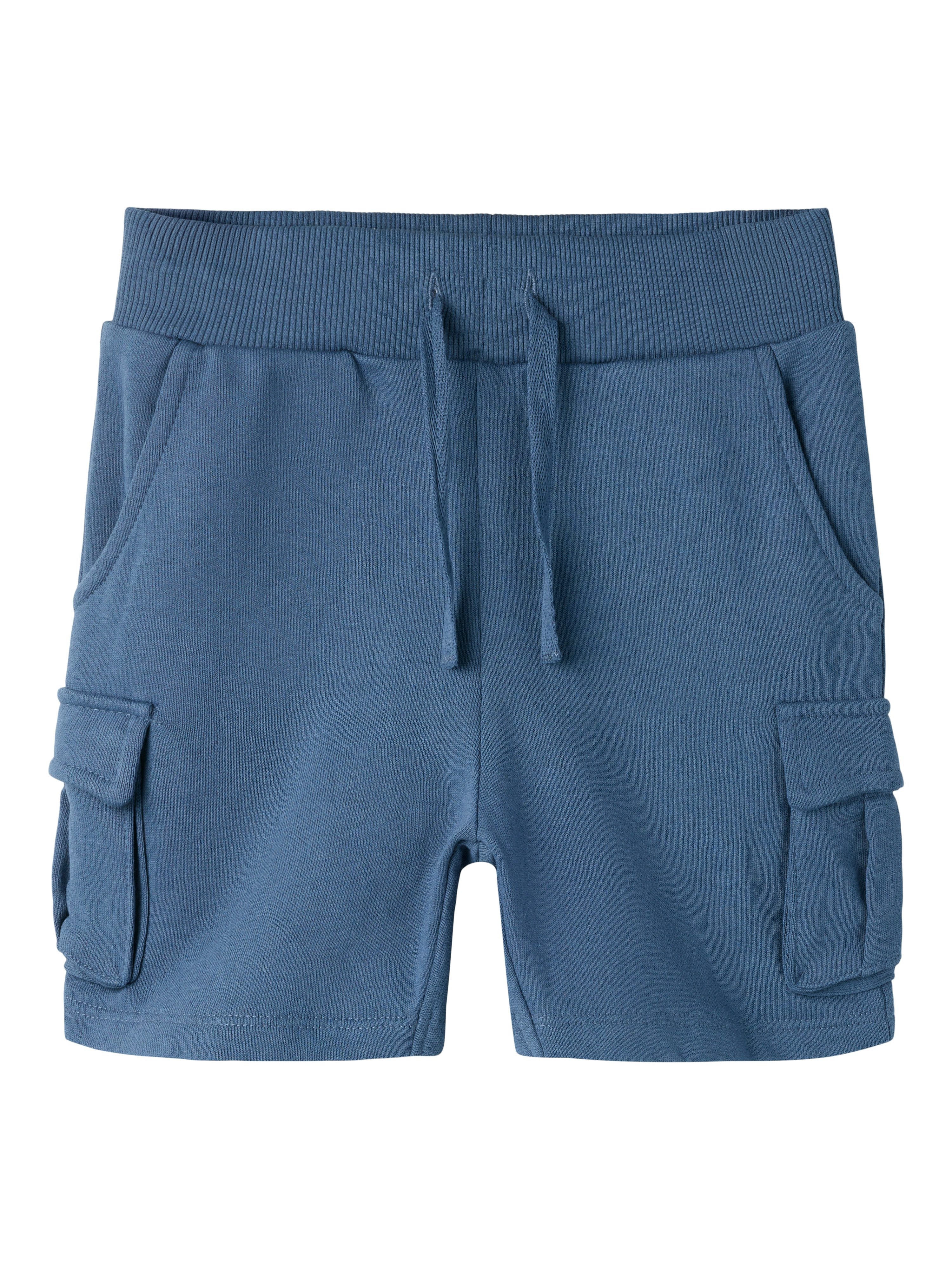 Name It Sweatshorts NMMOLI SWEAT SHORTS UNB NOOS Baumwollmischung, verstellbarer und elastischer Bund, Cargotaschen