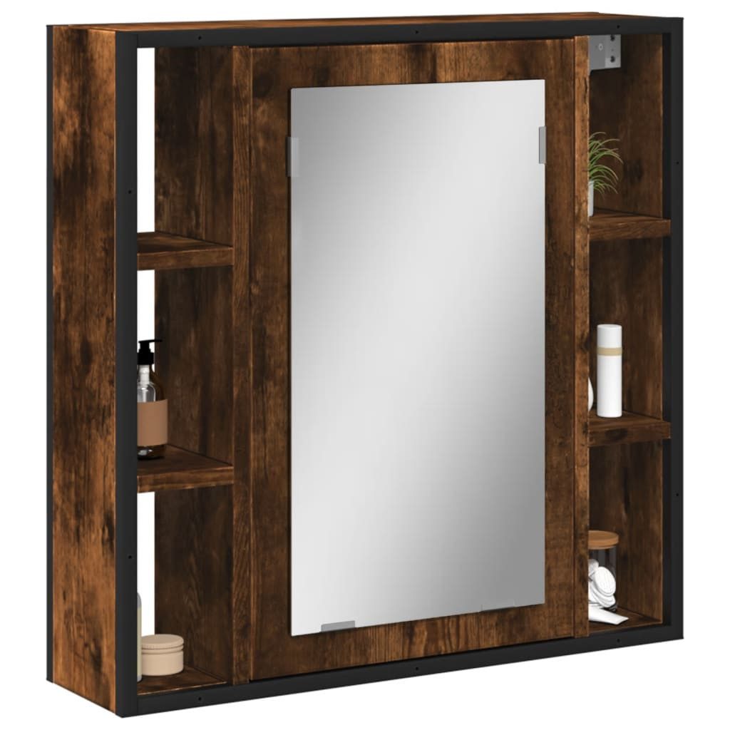 vidaXL Spiegelschrank Bad-Spiegelschrank Räuchereiche 60x16x60 cm Spanplatt günstig online kaufen