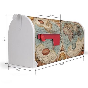 banjado Amerikanischer Briefkasten Mailbox Historische Weltkarte (Amerikanischer Briefkasten, original aus Mississippi USA), 22 x 17 x 51 cm