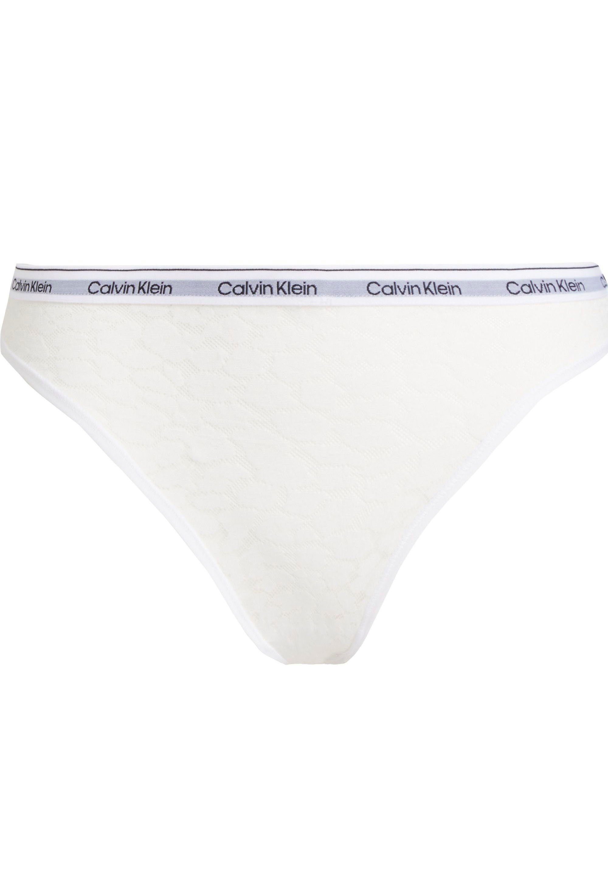 Calvin Klein Underwear T-String HIGH LEG THONG mit CK-Logo am Bund weiß