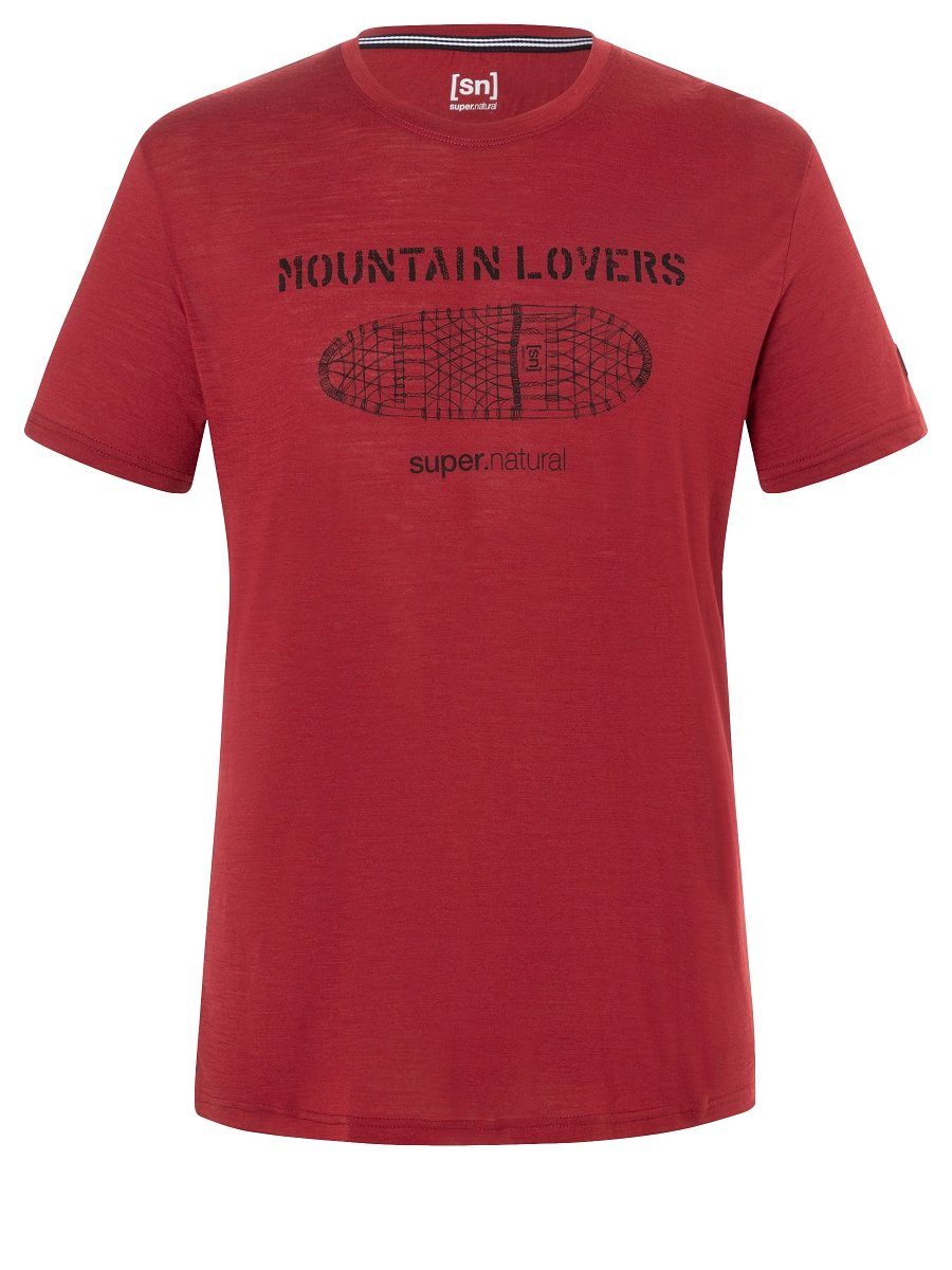 SUPER.NATURAL Print-Shirt Merino T-Shirt M SNOWBOOT TEE funktioneller Merino-Materialmix