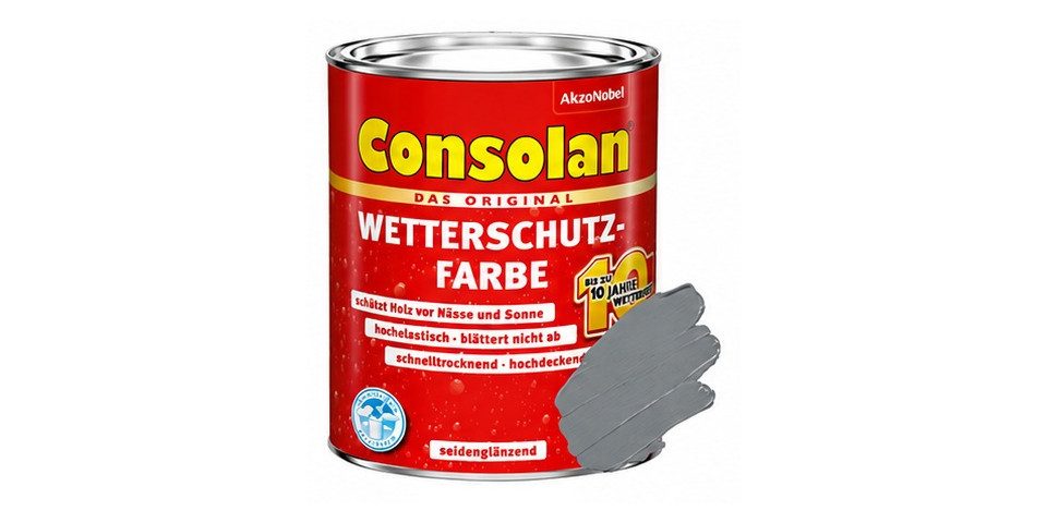 Consolan  Holzschutzlasur Consolan Wetterschutz-Farbe 0,75 L delfingrau