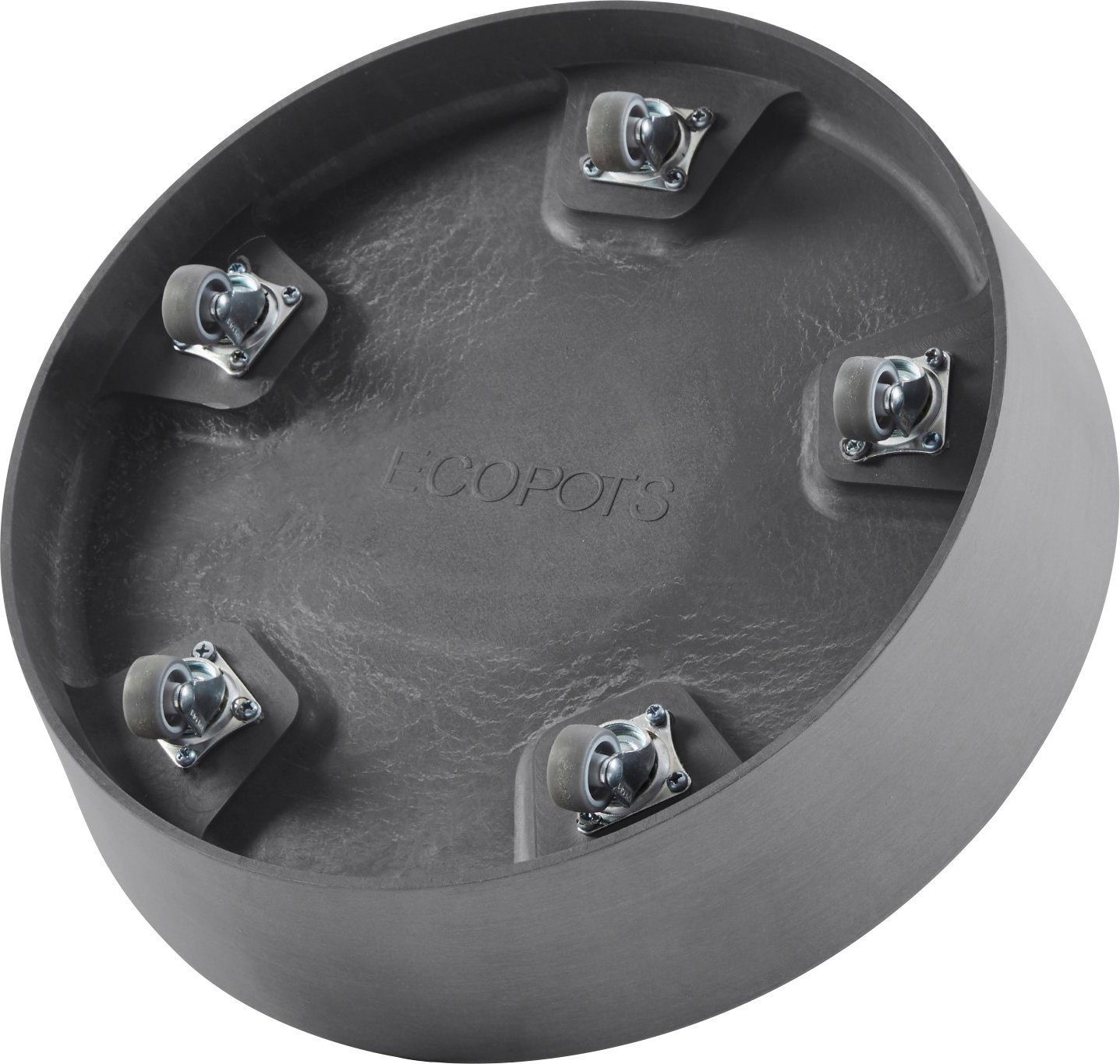 Thumbnail - ECOPOTS Blumentopfuntersetzer SAUCER WHEELS Grey, BxTxH: 34,1x34,1x9 cm