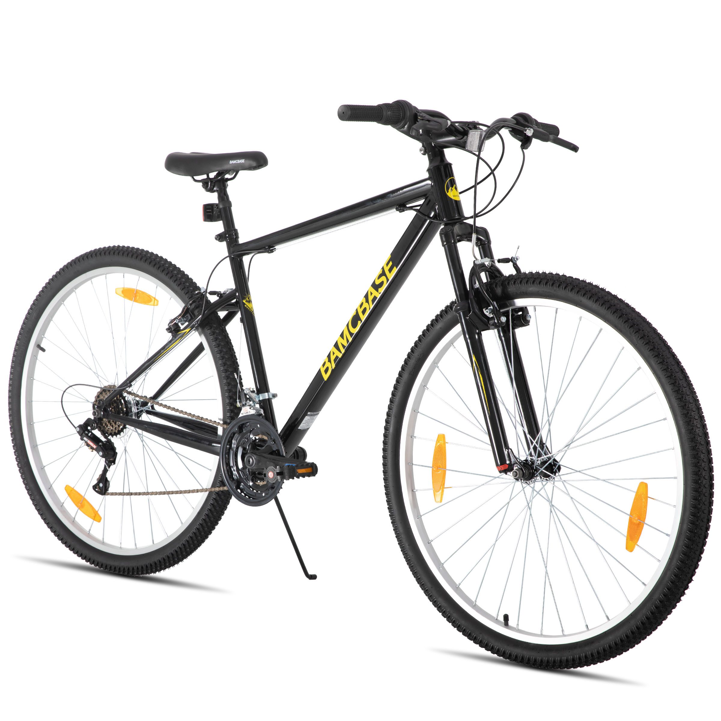 HILAND Mountainbike 26/27 Zoll Herren Damen Studenten fahrräder, Gelände Pendlerfahrräder, Mit 18 Gang, Doppel-V-Bremsen, stoßdämpfender Federgabel