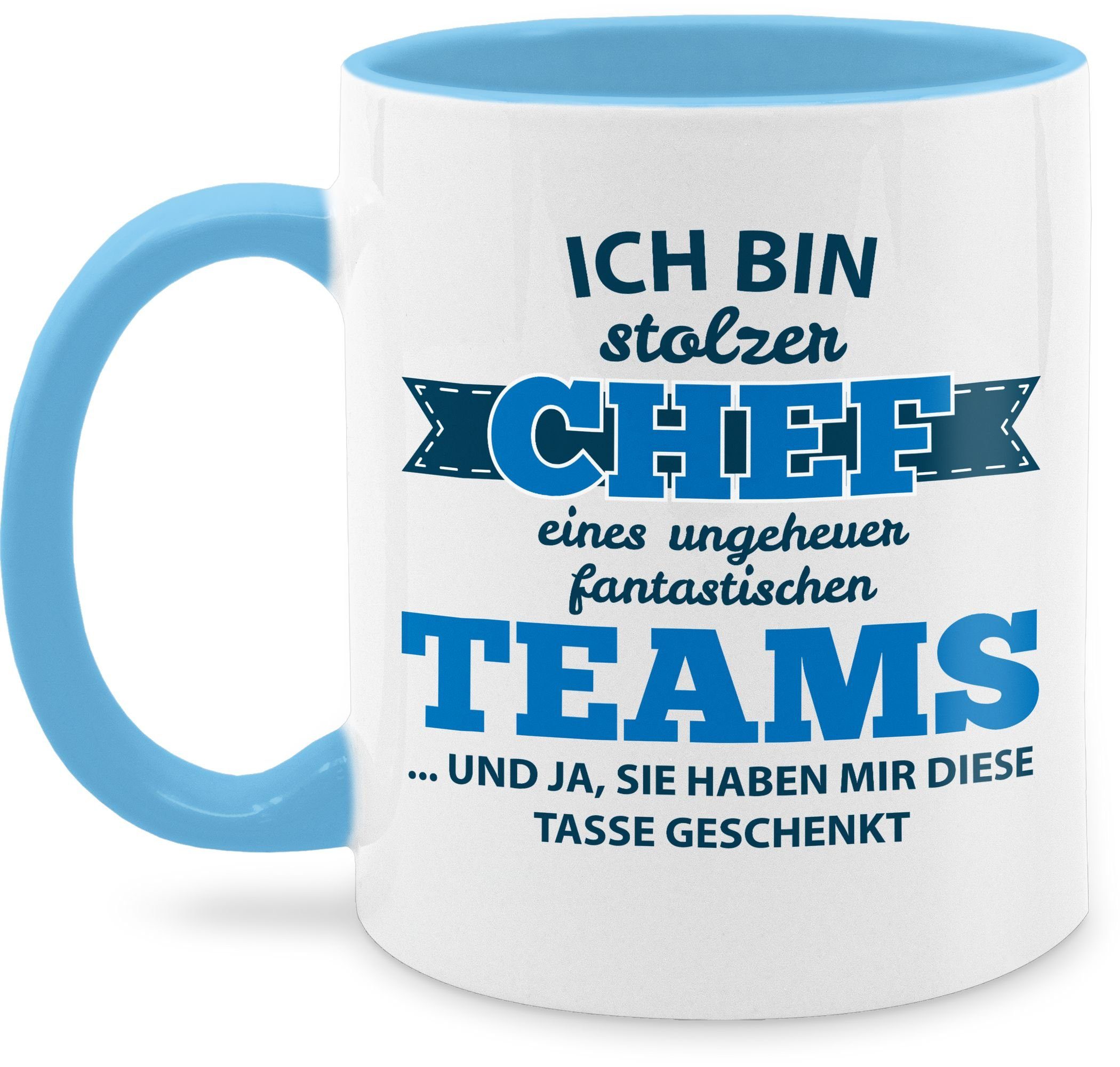 Shirtracer Tasse Stolzer Chef eines fantastischen Teams - Lustige Geschenke  für den Che, Keramik, Kaffeetasse Job Geschenk
