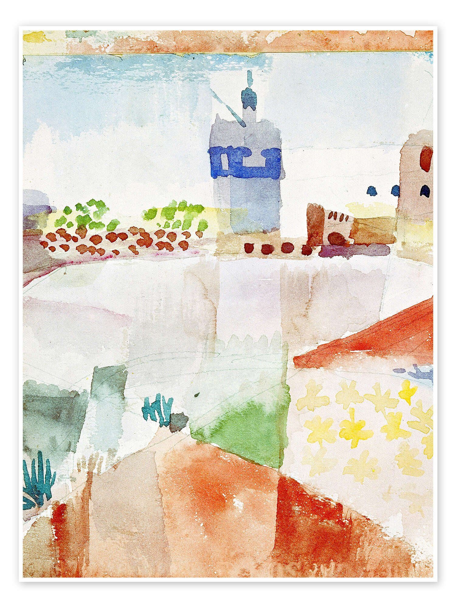 Posterlounge Wandbild Hammamet mit der Moschee, 1914, Paul Klee, erhältlich als Poster, Leinwandbild, Wandsticker oder Acrylglasbild