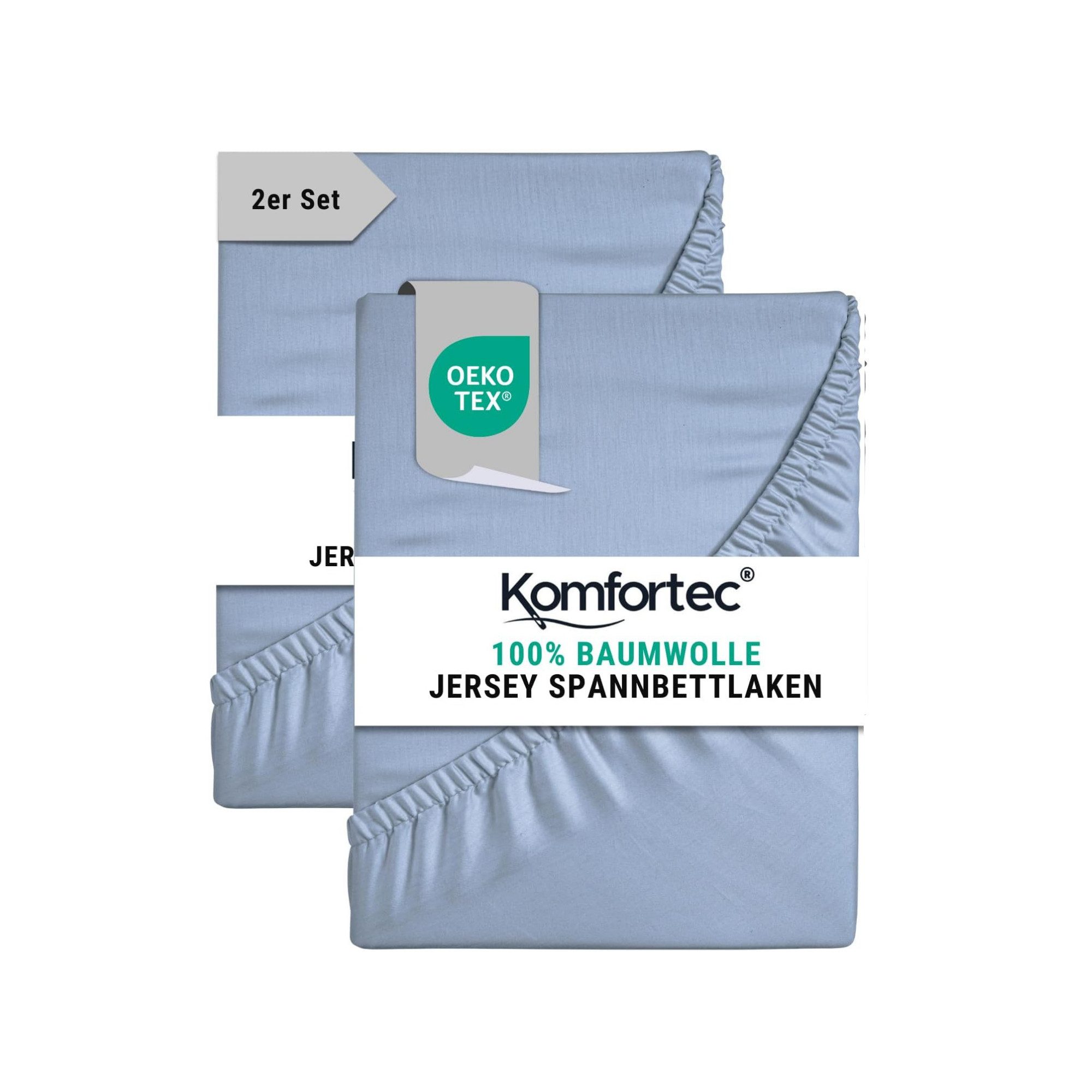 Komfortec Spannbettlaken Jersey Spannbettuch, 90x200, 140x200, günstig online kaufen