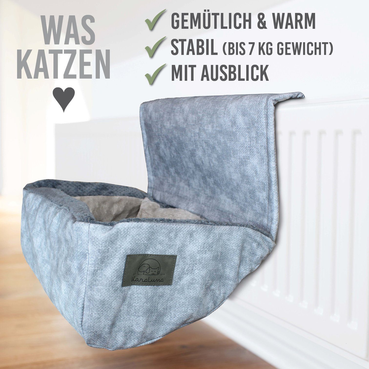 KaraLuna Katzen-Hängematte Premium Heizungsliege für Katzen günstig online kaufen