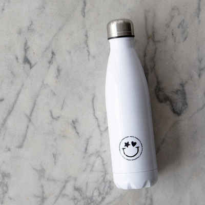 a good smile Thermoflasche a good smile Trinkflasche SMILEY Edelstahl Thermosflasche weiß 500ml