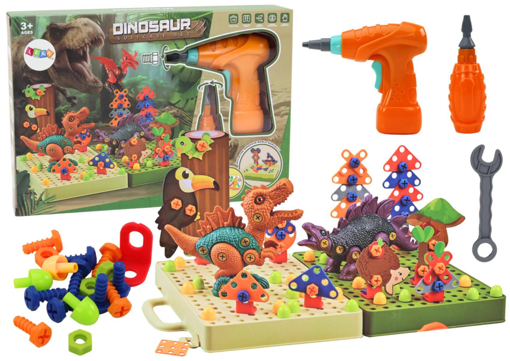 Wisam Lernspielzeug 3D-Konstruktionspuzzle-Blöcke DIY-Dinosaurier-Demontagebohrer