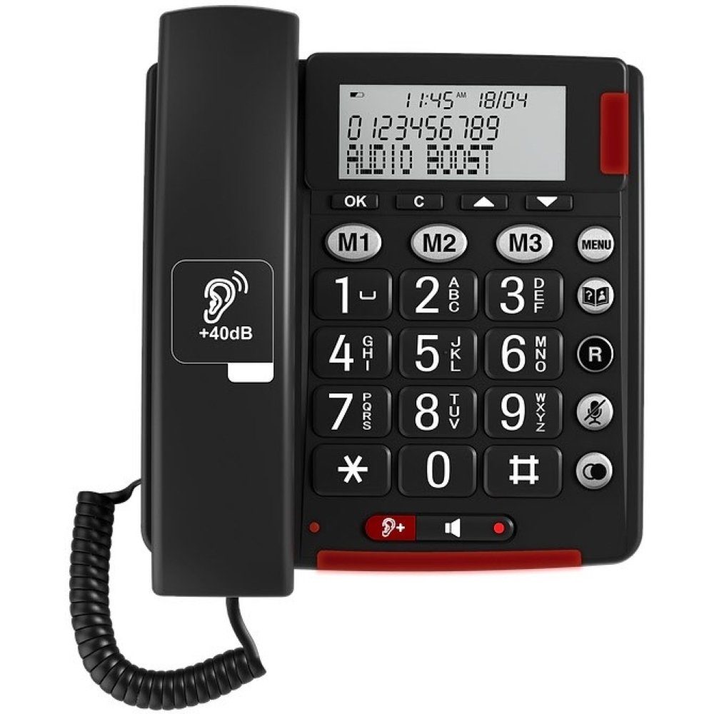 Amplicomms BigTel 50 Alarm Plus - Telefon - dunkelgrau Kabelgebundenes Telefon