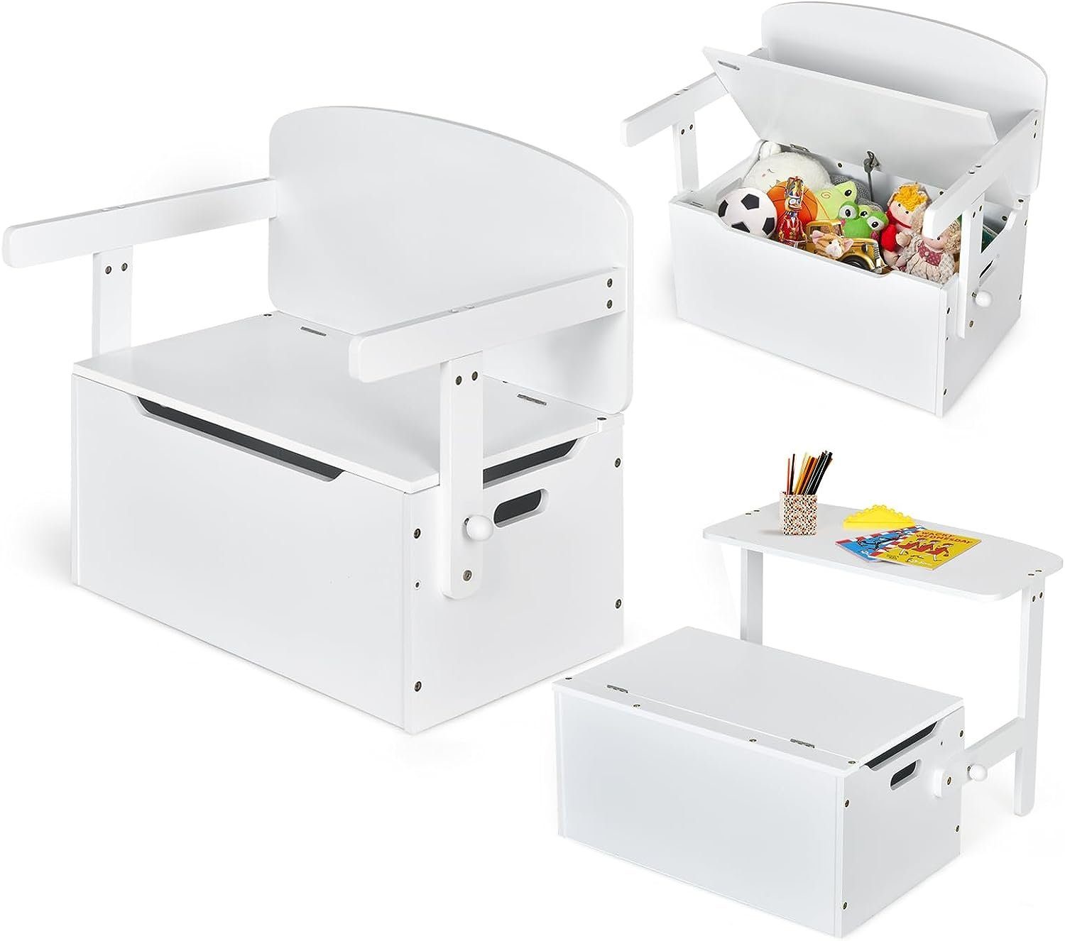 KOMFOTTEU Kindersitzgruppe 3-in-1, mit Stauraum & Sitzbank