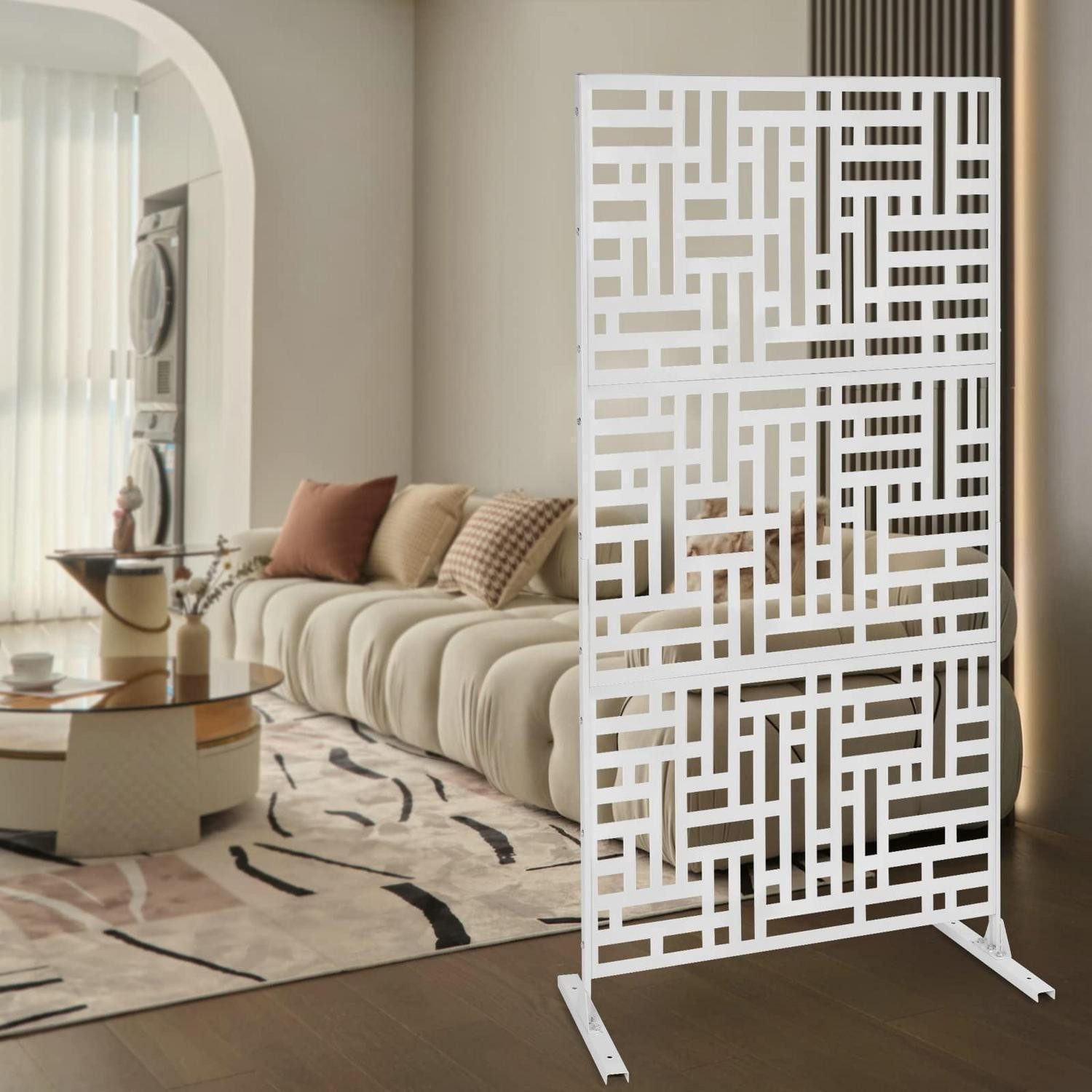 LuxusKollektion Paravent Stahl Paravent Sichtschutz Raumteiler 90x190cm (1 St)