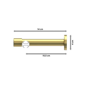 Gardinenstange Prestige Savio, INTERDECO, Ø 20 mm, 1-läufig, Wandmontage, Messing-Optik