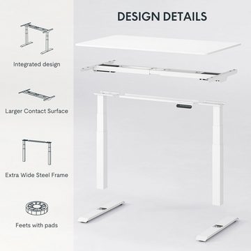 FLEXISPOT Schreibtisch E6 Tischgestell, Höhenverstellbares Tischgestell, Dual-Motor, 3-Fach-Teleskop