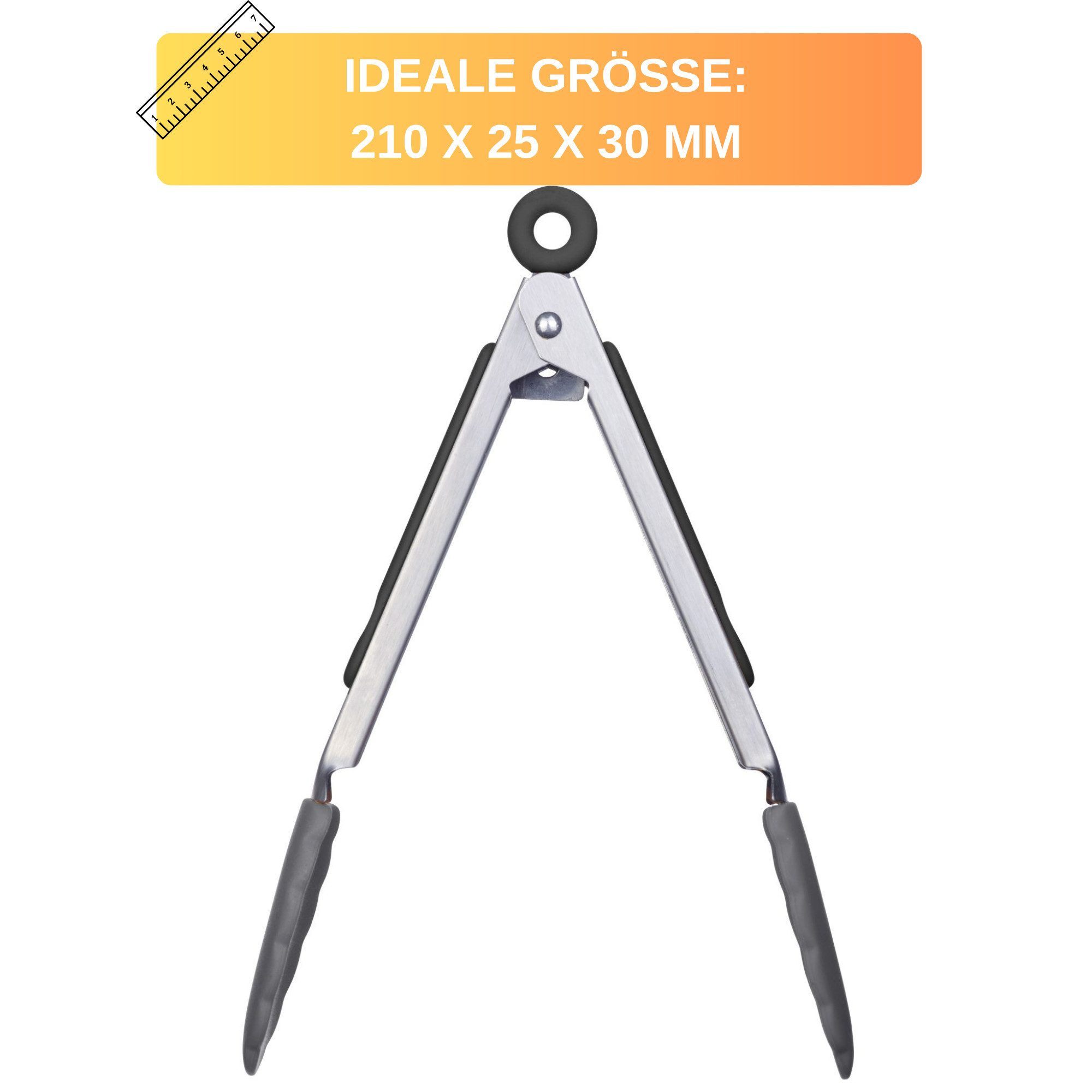 Thiru Servierzange mit Silikon Laffen und Aufhängeöse, hitzebeständig bis 200°C