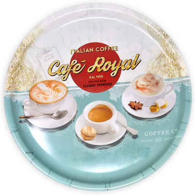 Lashuma Tablett Cafe Royal, Kunststoff, (1-tlg., 40 cm), Küchentablett aus Melamin bunt