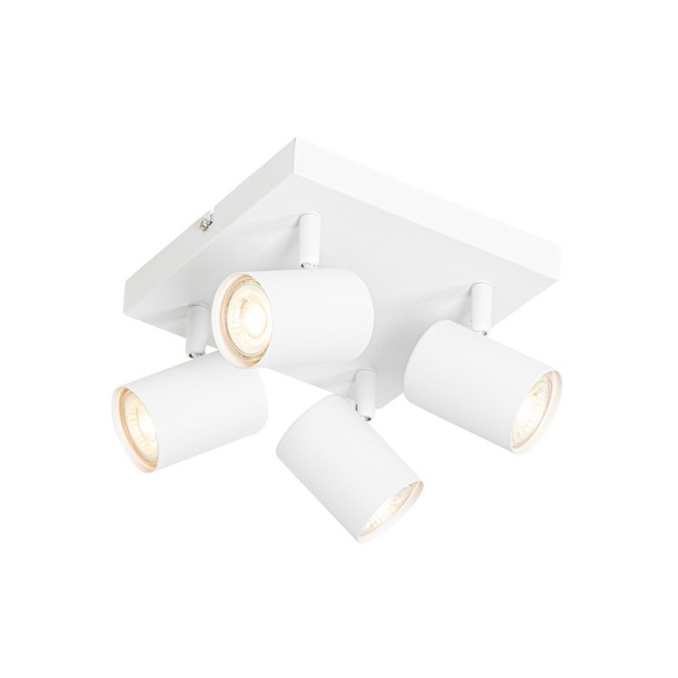 Qazqa LED Aufbaustrahler Jeana, ohne Leuchtmittel, Warmweiß, QAZQA Aufbau­spot, gu10, Weiß, Stahl, Modern