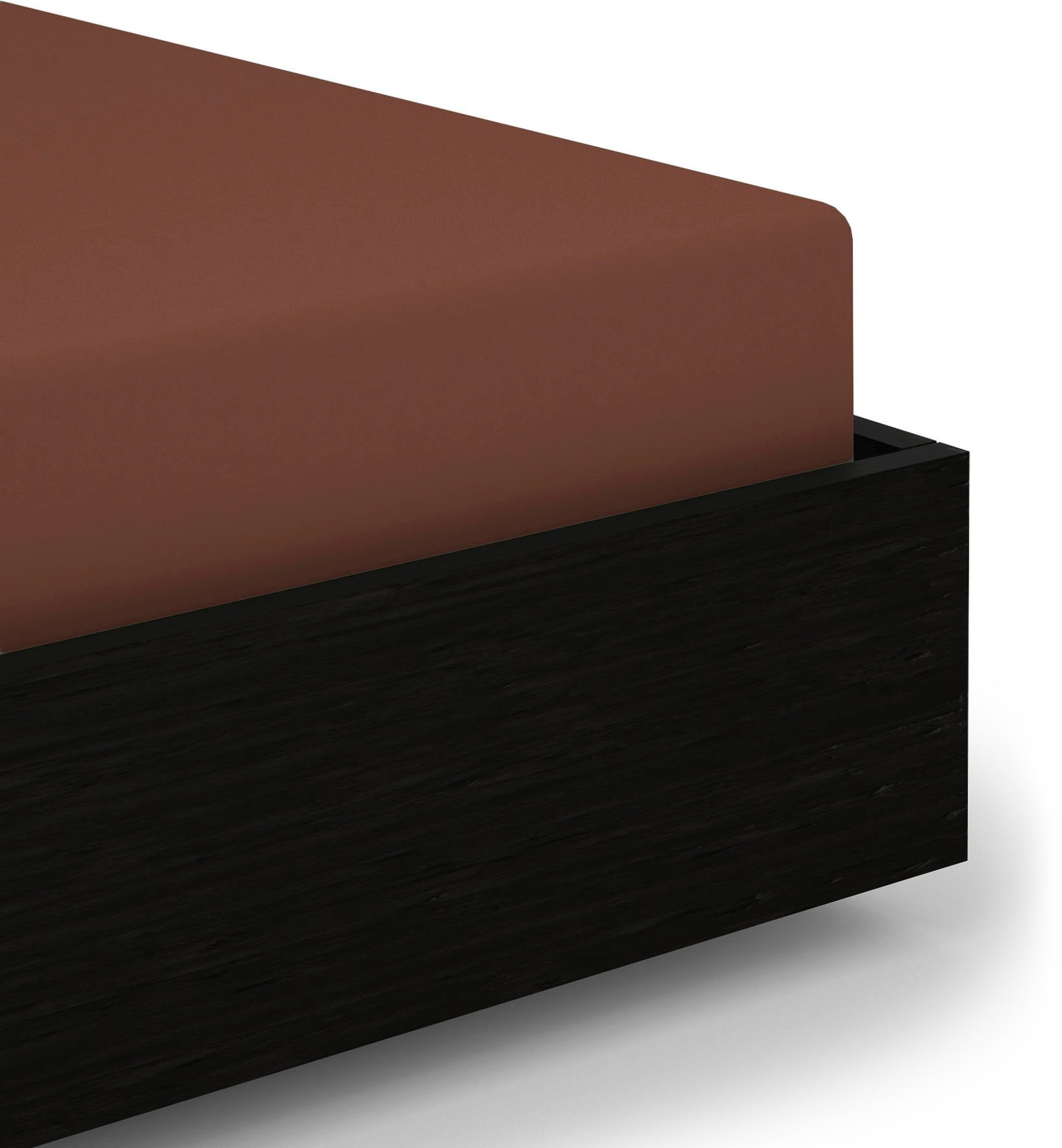 Heckett and Lane Spannbettlaken Elementi, Mako-Satin, Gummizug: rundum, (1 Stück), Laken aus 100% Baumwolle, hochwertiges Mako-Satin, Betttuch ab 90x200