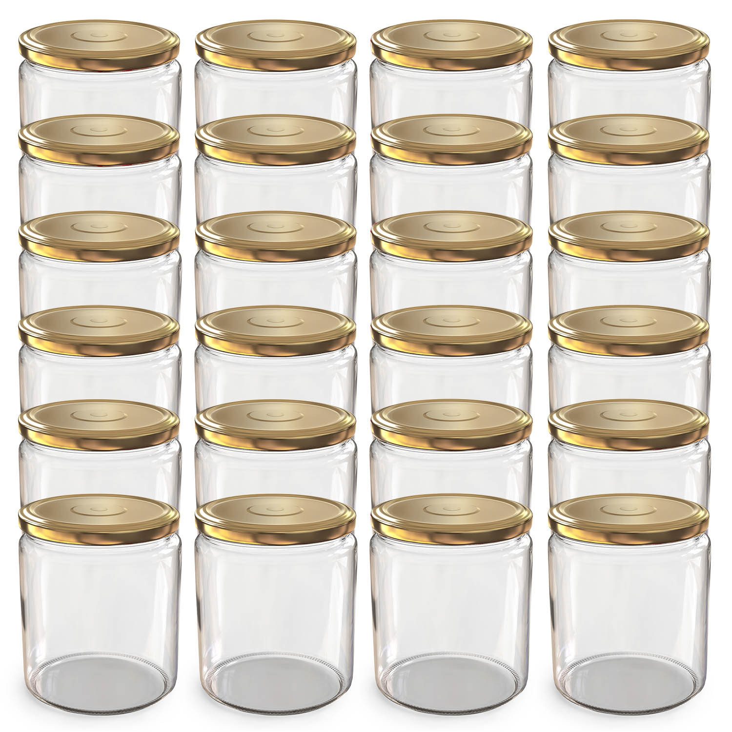 Oputec Einmachglas 24x 405ml Банки mit Schraubdeckel TO 82 Gold Банки для варенья, Glas / Metall
