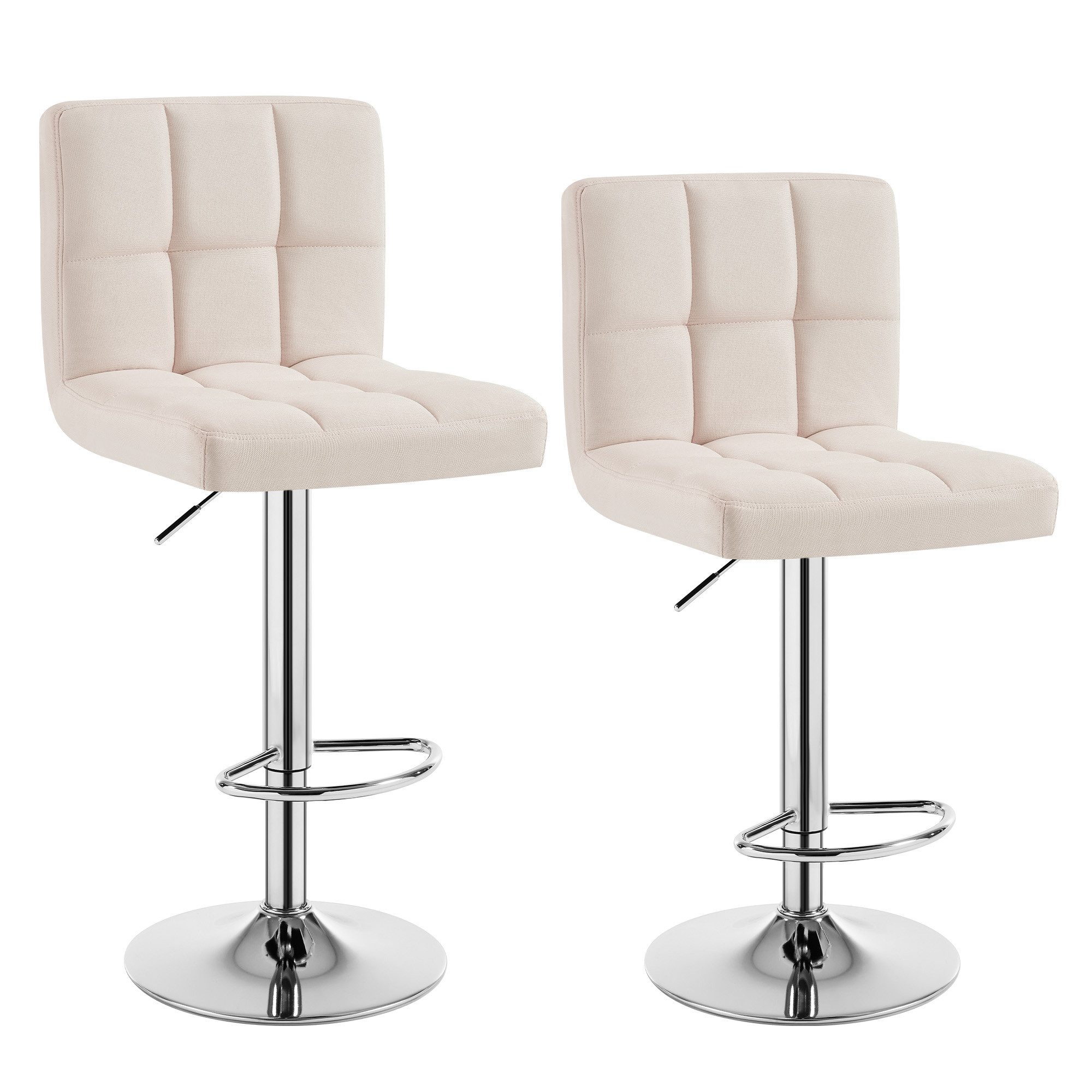 Woltu Високі табурети (2 St), Barstühle verstellbar drehbar, gemütliche feines Leinen