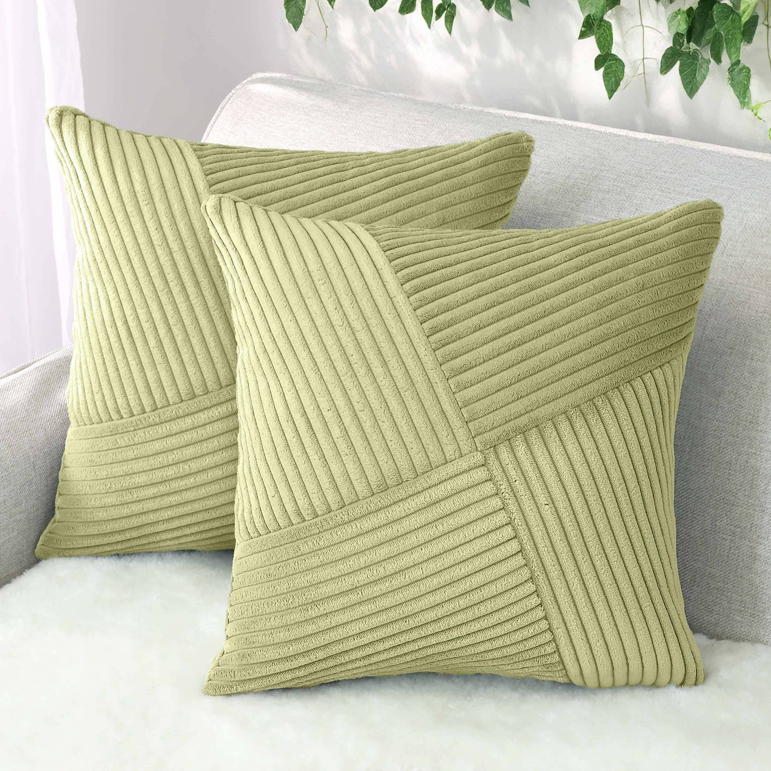 Amilian Dekokissen Sofakissen 40x40 2er Set mit Füllung und Bezug - Cord-Optik, Reißverschluss, formstabil, 2 Stück