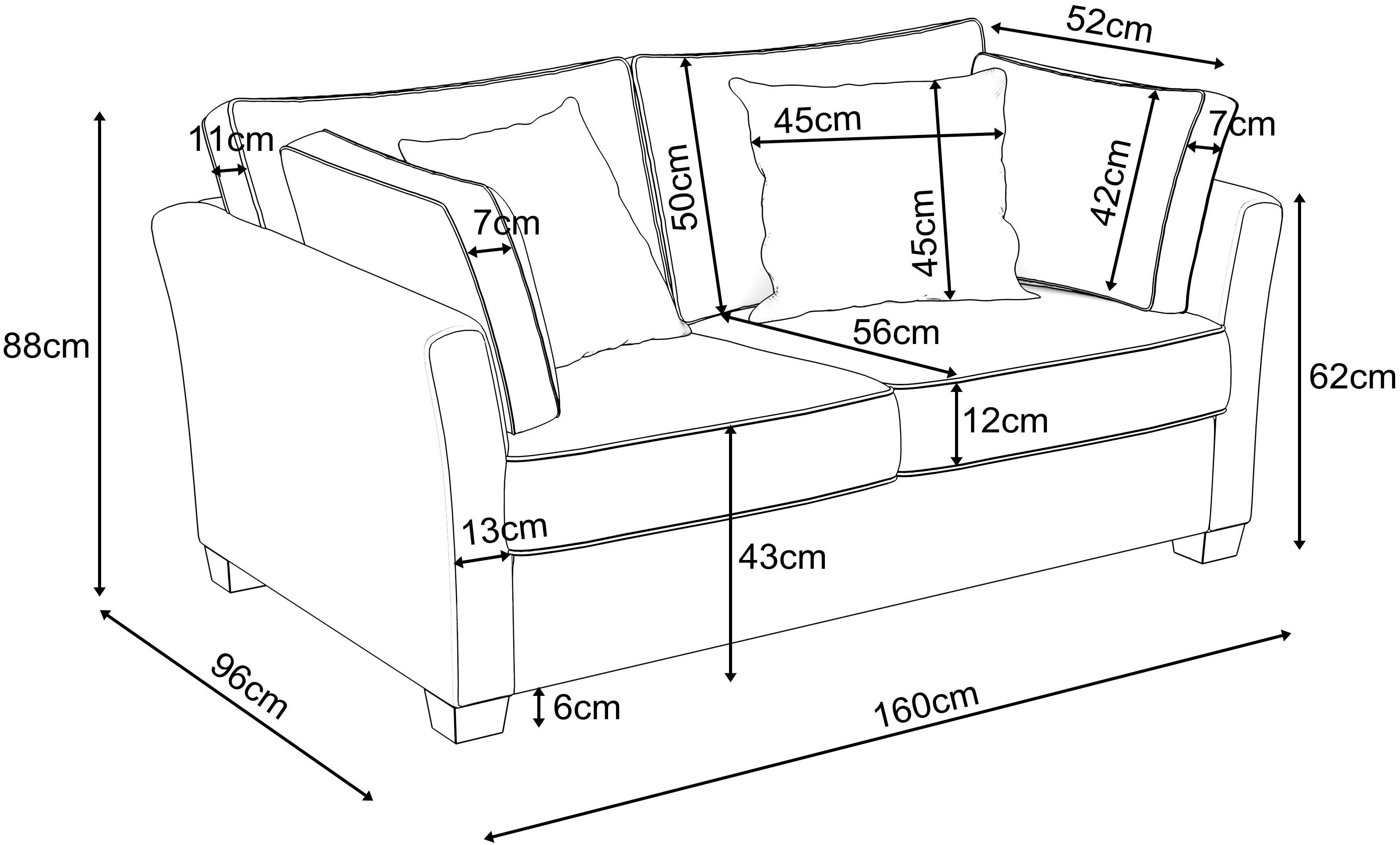 mit 2-Sitzer Home Weiß maritimer Holzfüßen affaire lackiert WESTERLAND, in Landhausstil, 3 Breiten,