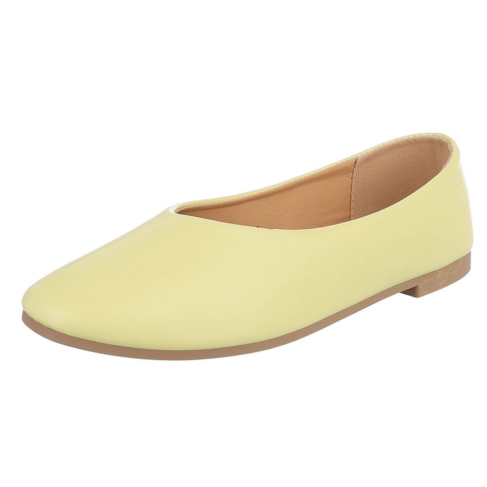 Ital-Design Minimalistische Damen Ballerinas für Alltag und Freizeit Ballerina (91554500) Blockabsatz Klassische Ballerinas in Gelb