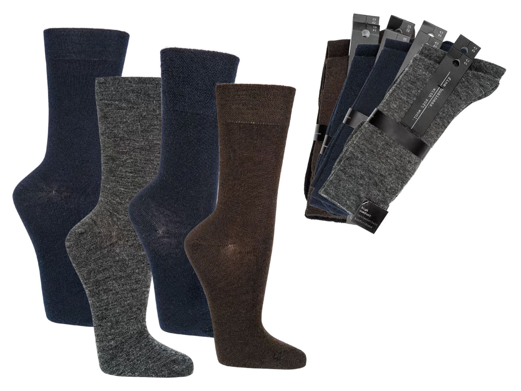 TippTexx 24 Businesssocken 2 Paar Business-Komfort-Socken mit Wolle, handge günstig online kaufen