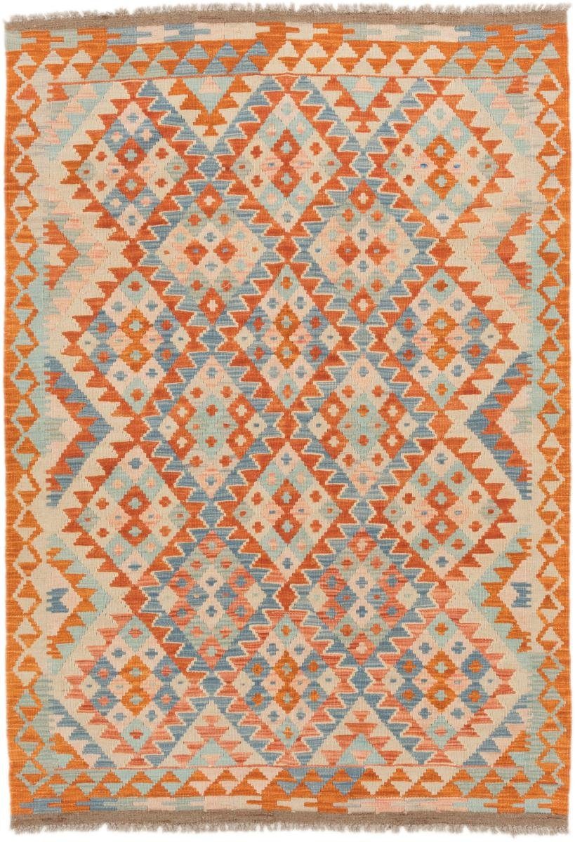 Orientteppich, Nain mm Höhe: rechteckig, Handgewebter Orientteppich 3 126x183 Kelim Afghan Trading,