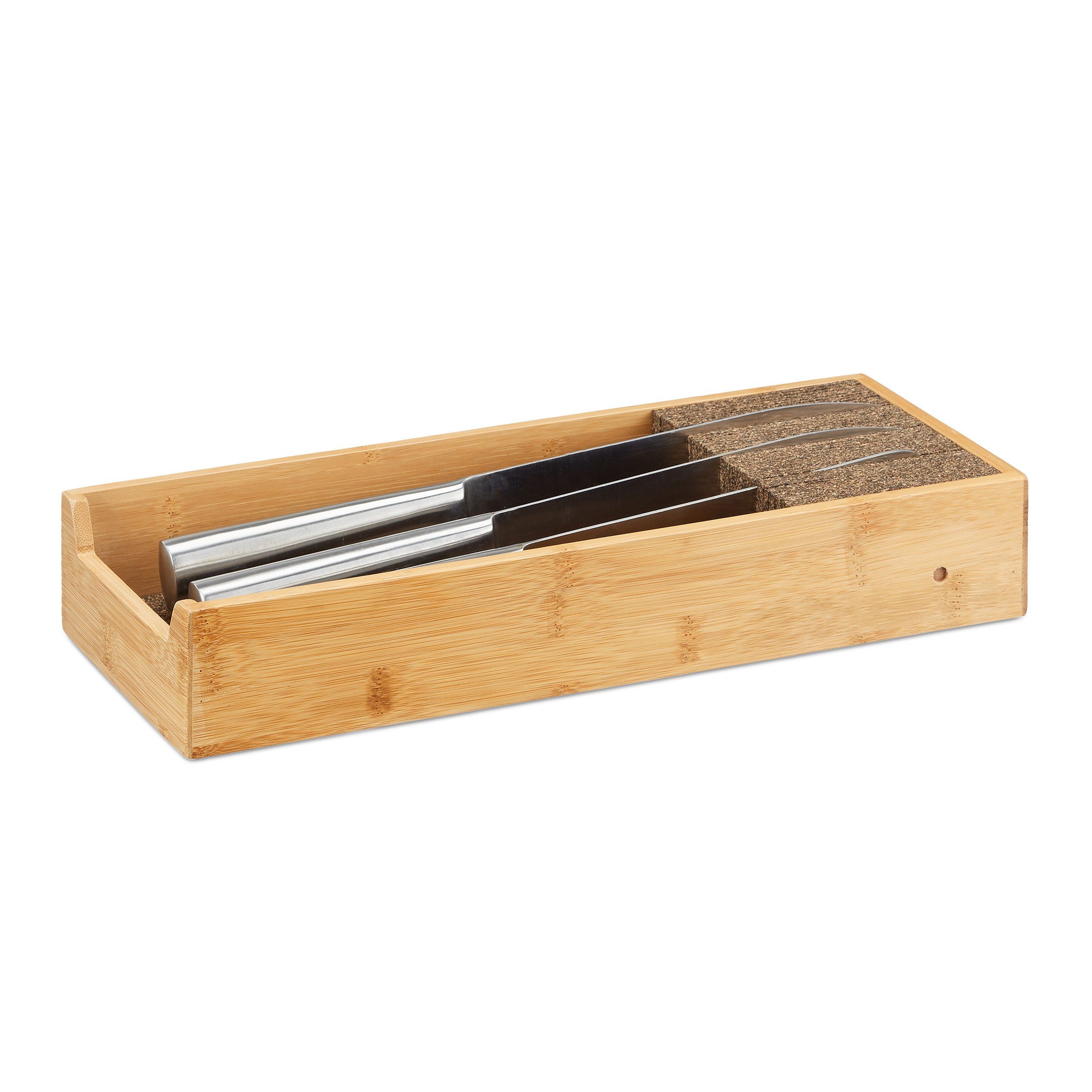 relaxdays Messerblock Messerhalter Bambus (1tlg), M