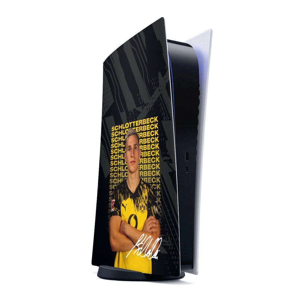 DeinDesign Konsolen-Cover Borussia Dortmund Nico Schlotterbeck BVB Nico Schlotterbeck 25/26, Sony Playstation 5 Digital Edition Skin Aufkleber Sticker Folie