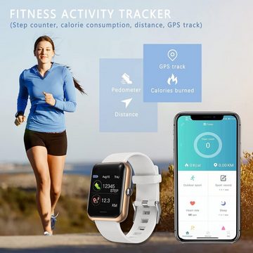 MicLee Smartwatch (1,3 Zoll, Android iOS), Damen herren pulsuhren wasserdicht uhr sportuhr unterschiedliche