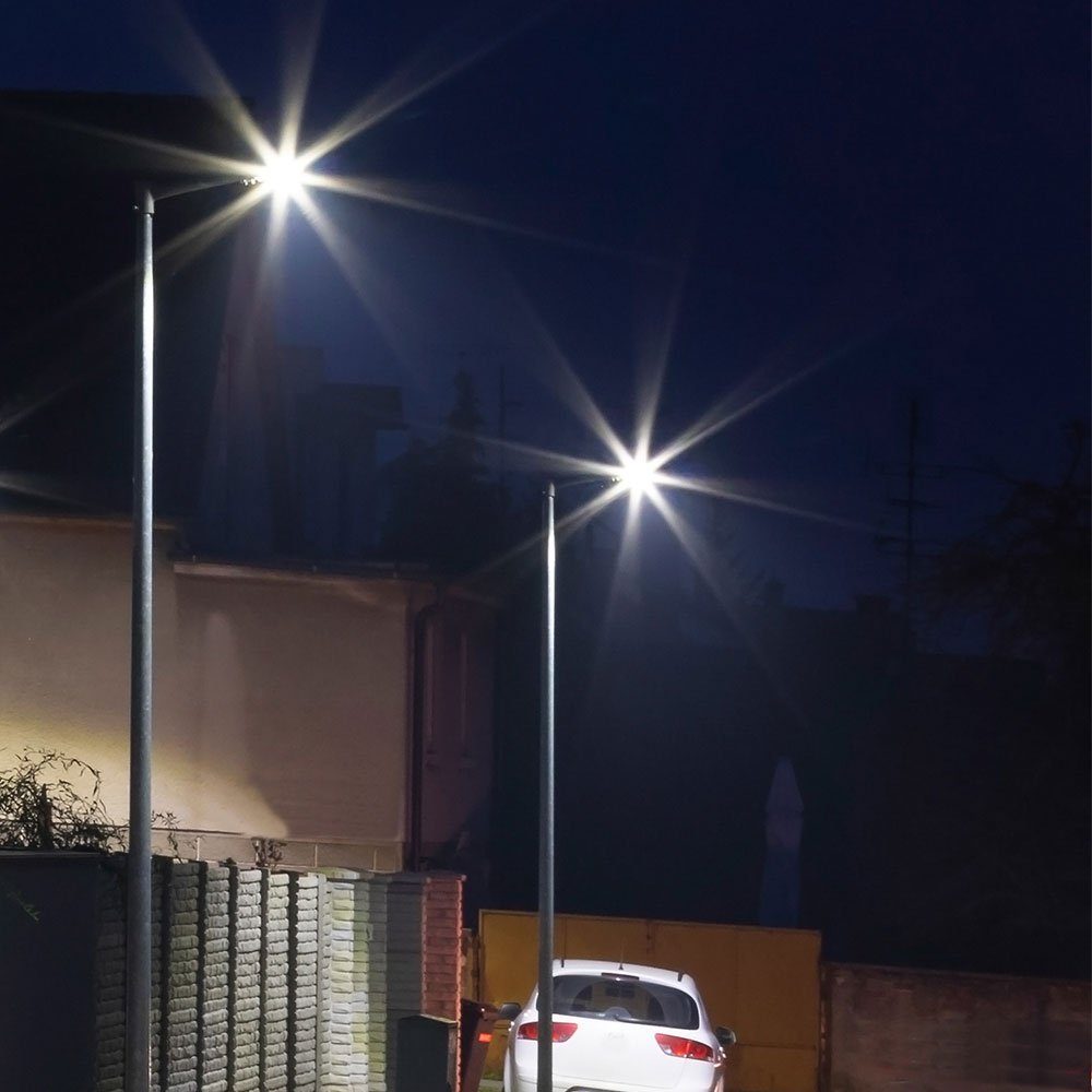 etc-shop LED Außen-Stehlampe, LED-Leuchtmittel verbaut, 2x Straßenlaterne fest Straßenlampe Tageslichtweiß, LED Straßenbeleuchtung