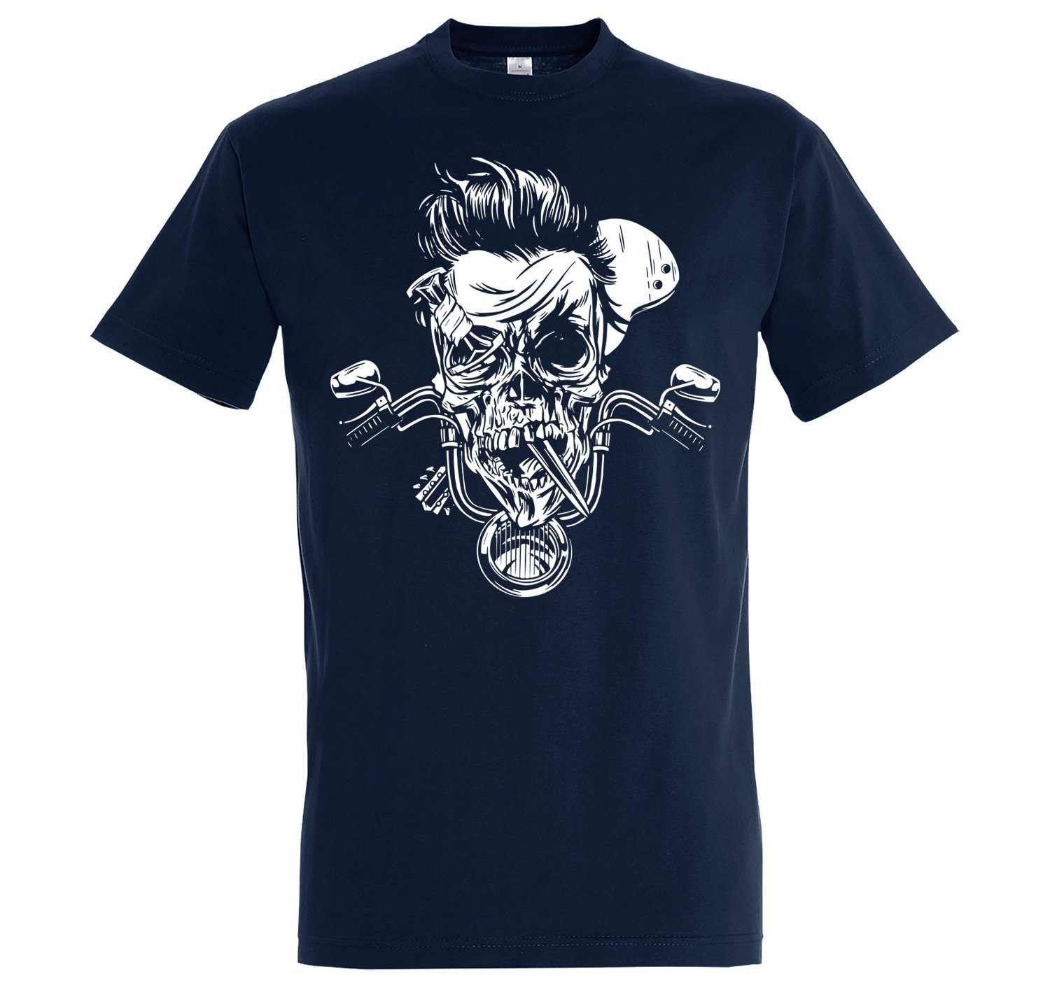 Youth Designz T-Shirt Biker Skull Zombie Herren Shirt mit trendigem Frontprint