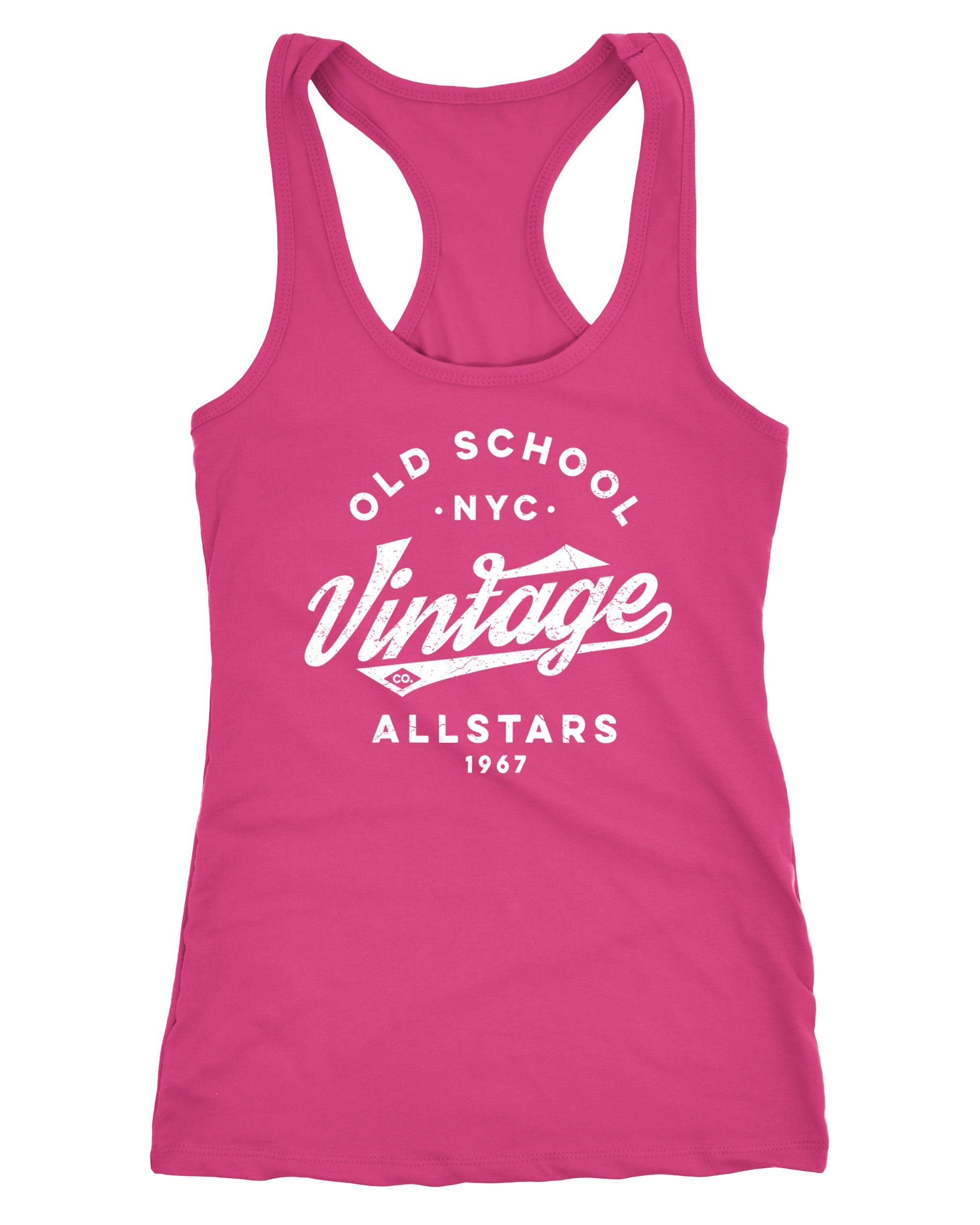Tanktop Damen Tank-Top College Style Retro Schriftzug Oldschool Vintage