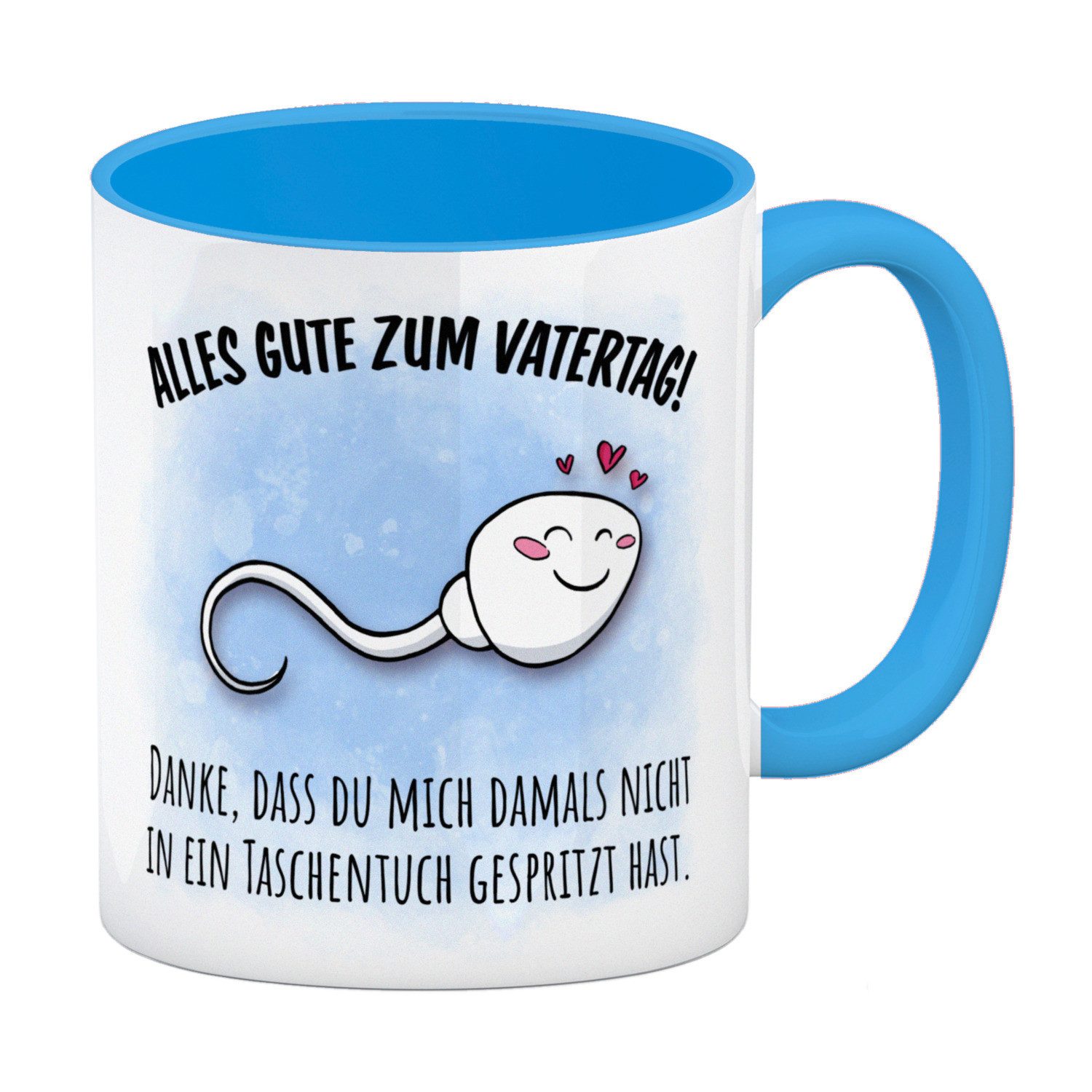 Tasse Danke Papa dass du nicht Kaffeebecher in hellblau zum Vatertag mit