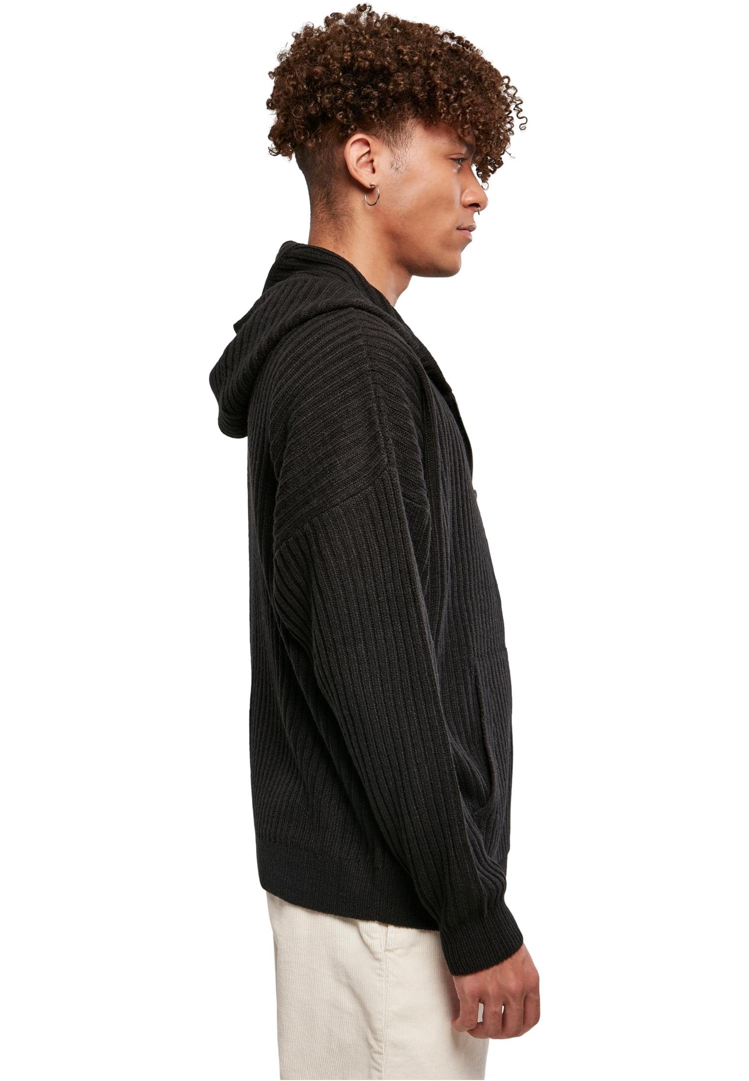 URBAN Hoody CLASSICS Zip black Knitted (1-tlg) Herren Sweater