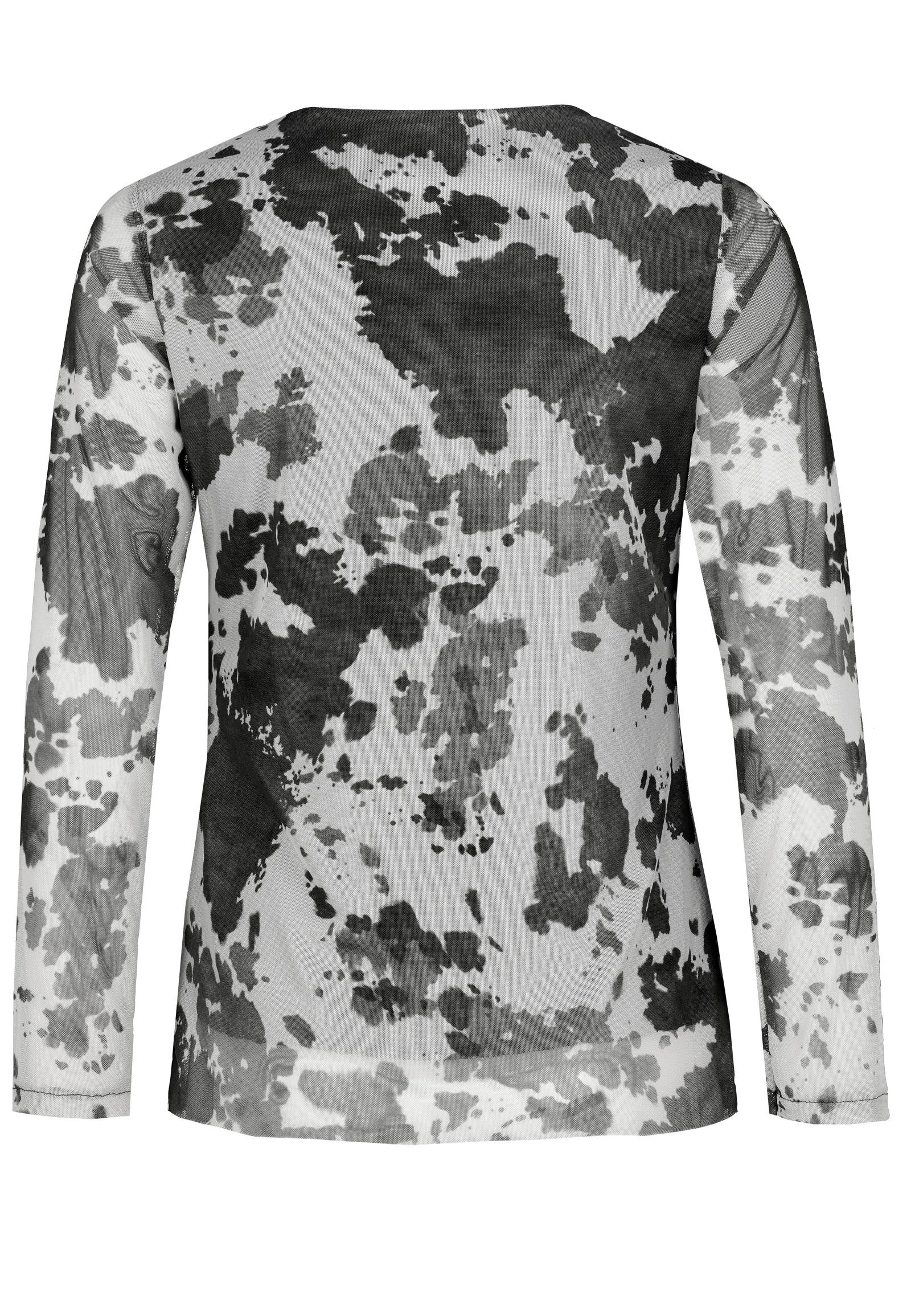 SUBLEVEL Langarmbluse Damen Netz Bluse halb gefüttert Rundhals günstig online kaufen