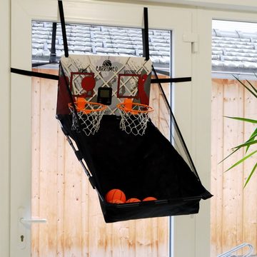 Carromco Basketballkorb Arcade Wurfspiel für 1-2 Spieler, Indoor Basketball zur Türmontage (1-St), mit 4 Bällen, elektron. LCD-Zähler, höhenverstellbar, zusammenklappbar