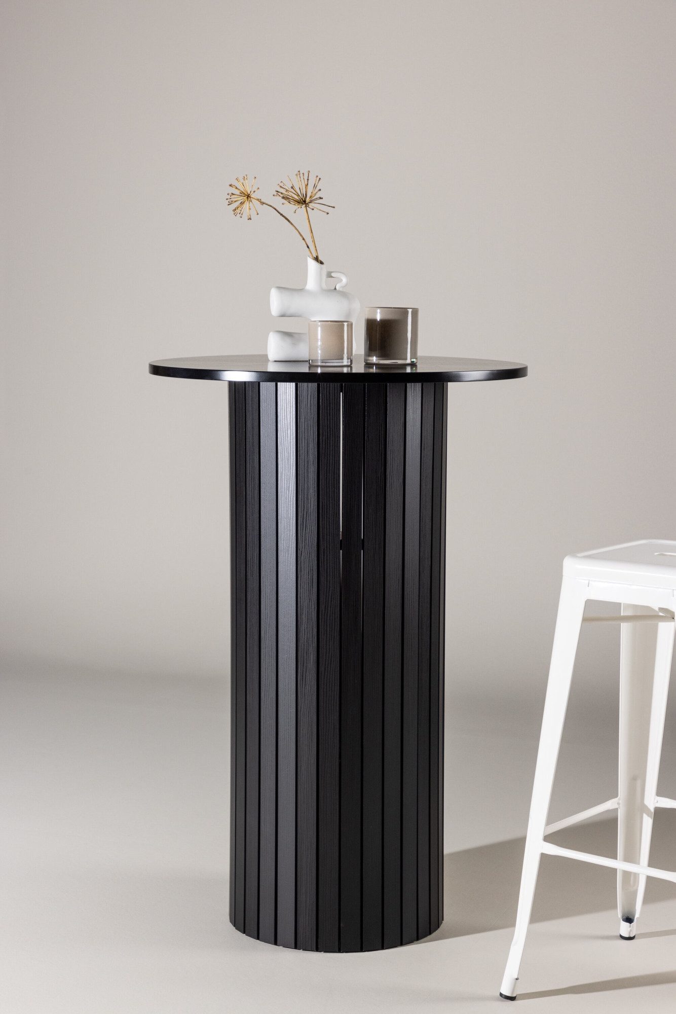 Venture Home Tresentisch Härön, runder Bartisch Ø 70 × 105 cm, Tresentisch, Tischplatte, Stahlbeine, rund, hoch