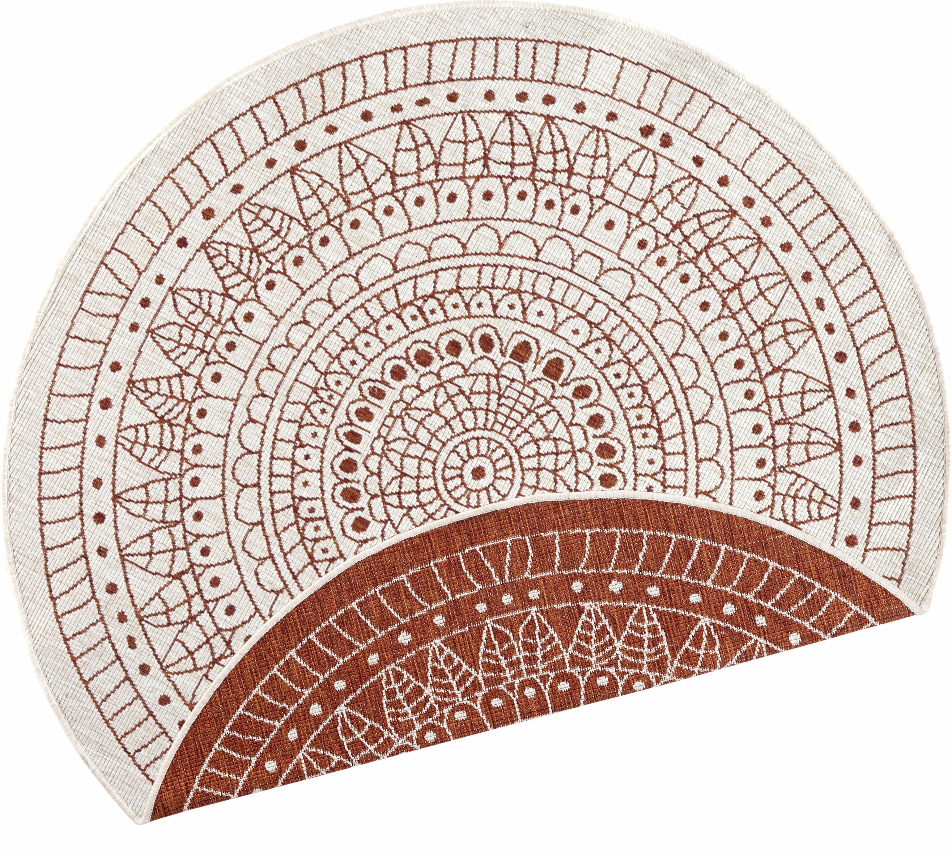 HANSE Home Teppich Porto Wendeteppich, rund, Höhe: 5 mm, In-& Outdoor, Wetterfest, Balkon, Garten, Wohnzimmer, Wasserfest – Bild 2 von 5