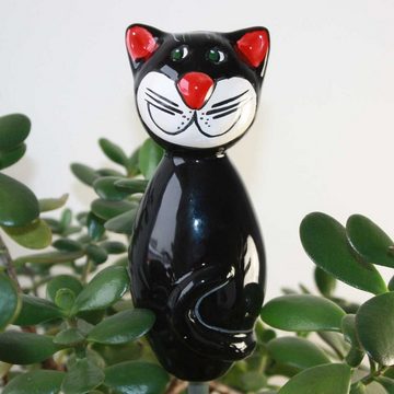 Tangoo Gartenfigur Tangoo Keramik-Katze MINI schwarz glänzend, (Stück)