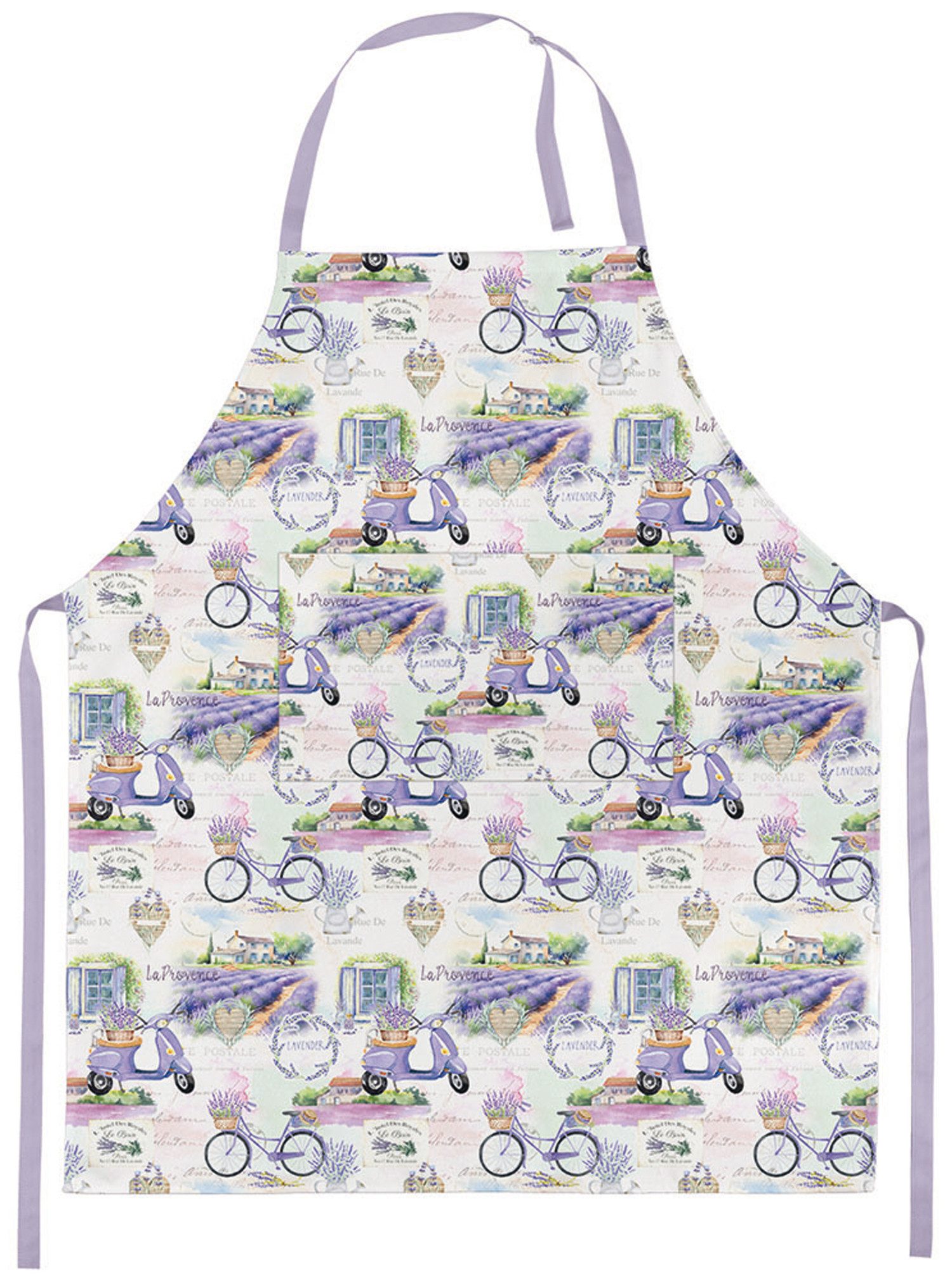 Ambiente® Kochschürze La Provence, (1-tlg., 1-teilig), Küchenschürze Nackenband ca.70x85cm Baumwolle