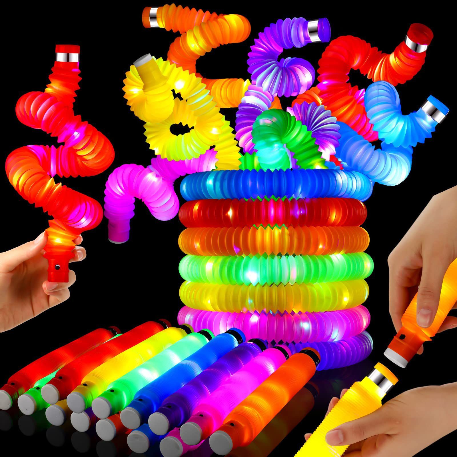 POPOLIC Kreativset 12 Stück Mitgebsel Kindergeburtstag LED Pop Tubes Fidget günstig online kaufen