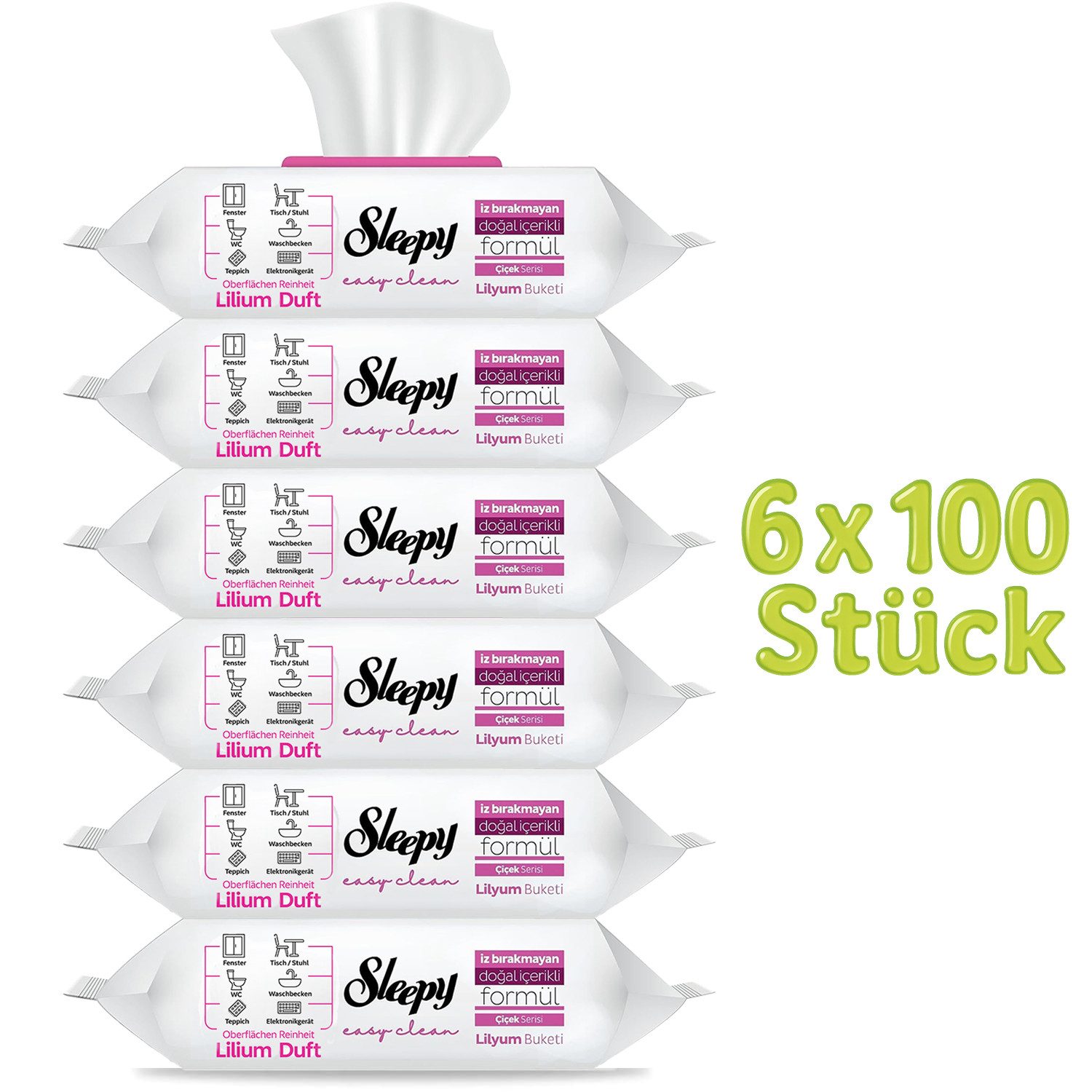 Sleepy Sleepy Салфетки для чистки für den täglichen Oberflächeneinsatz Reinigungstuch (6-tlg)