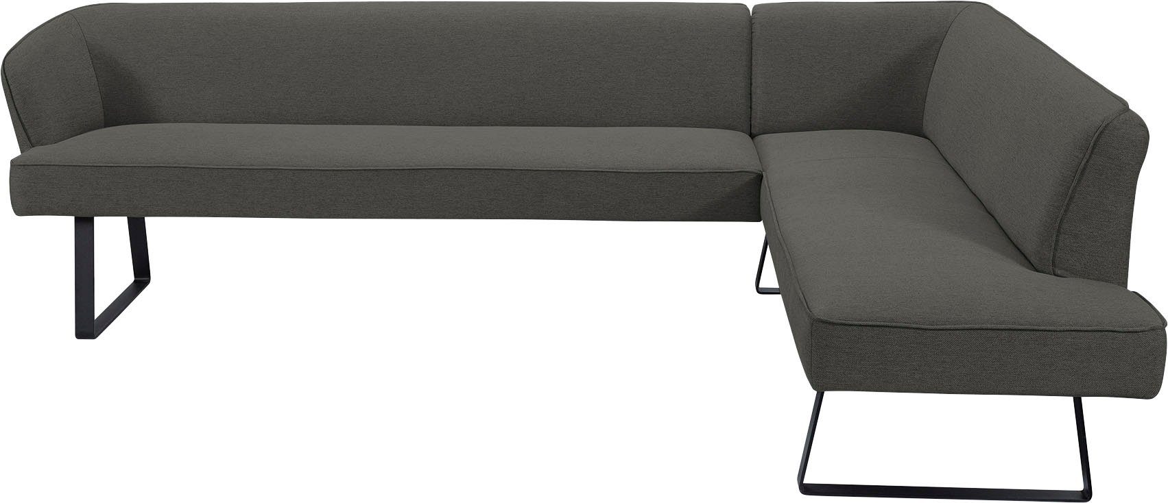 exxpo - sofa fashion Eckbank in mit Bezug und Metallfüßen, Qualitäten Americano, Keder verschiedenen