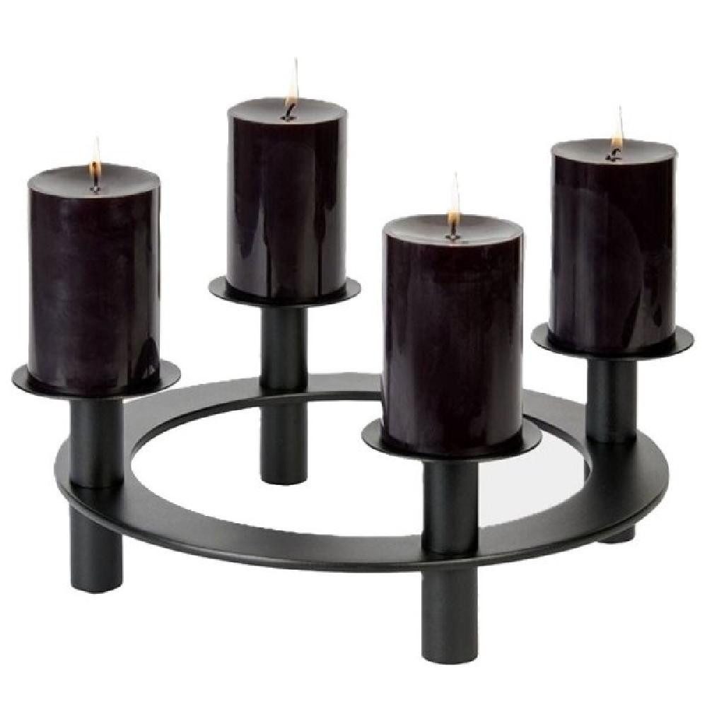 Lambert Windlicht Adventskranz Uranus Schwarz (37cm) günstig online kaufen