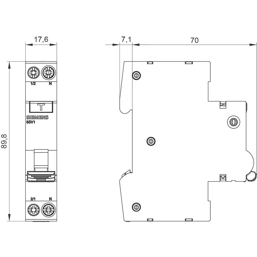 2poli 5SV13167KK13 Schalter FI-Schutzschalter/Leitungsschutzschalter Siemens SIEMENS